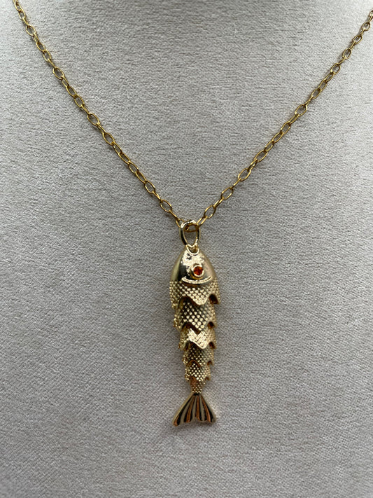 Collier Poisson Articulé Doré-20''