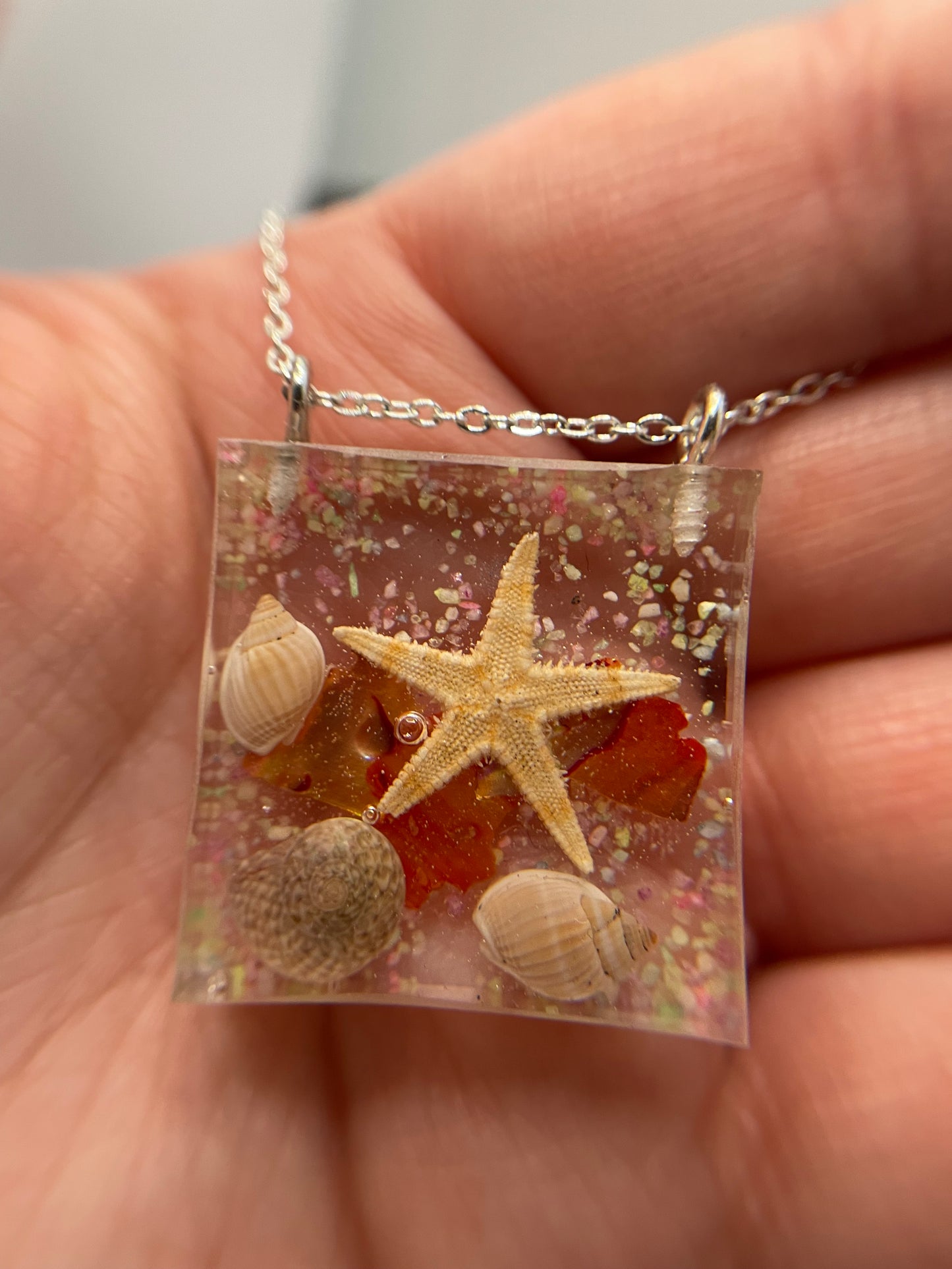 Collier étoile de mer carré – 20''Acier Inoxydable+Sans Nickel