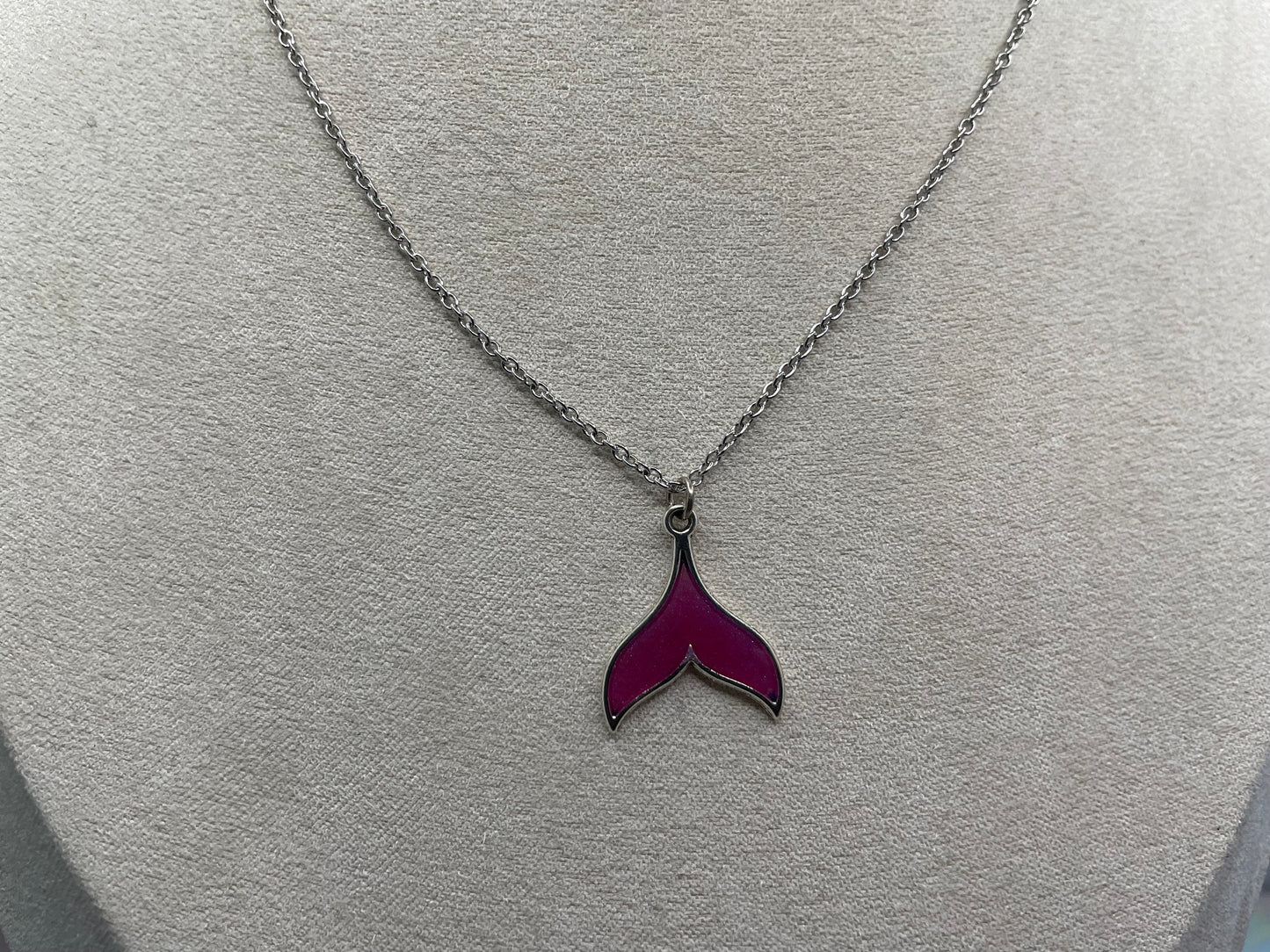 Collier Queue de Sirene Mauve-Sans Nickel+Acier Inoxydable