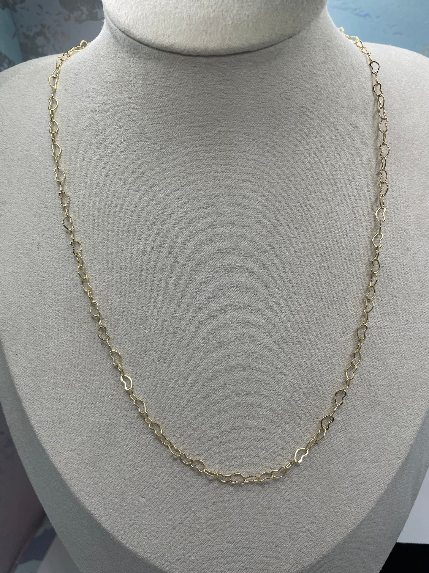 Gold Heart Chain Set-Nickel Free