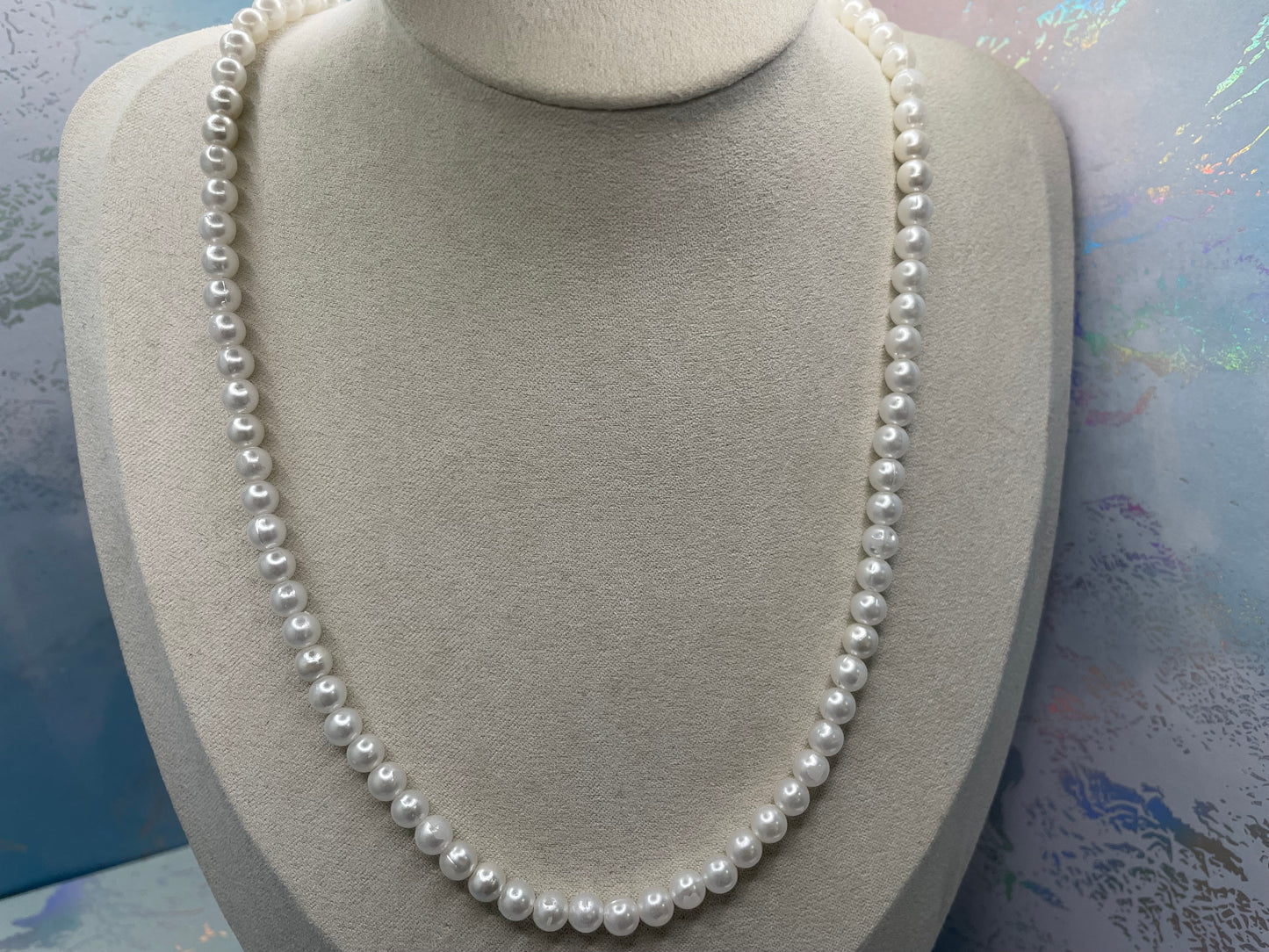 Classic Pearl Necklace-19''