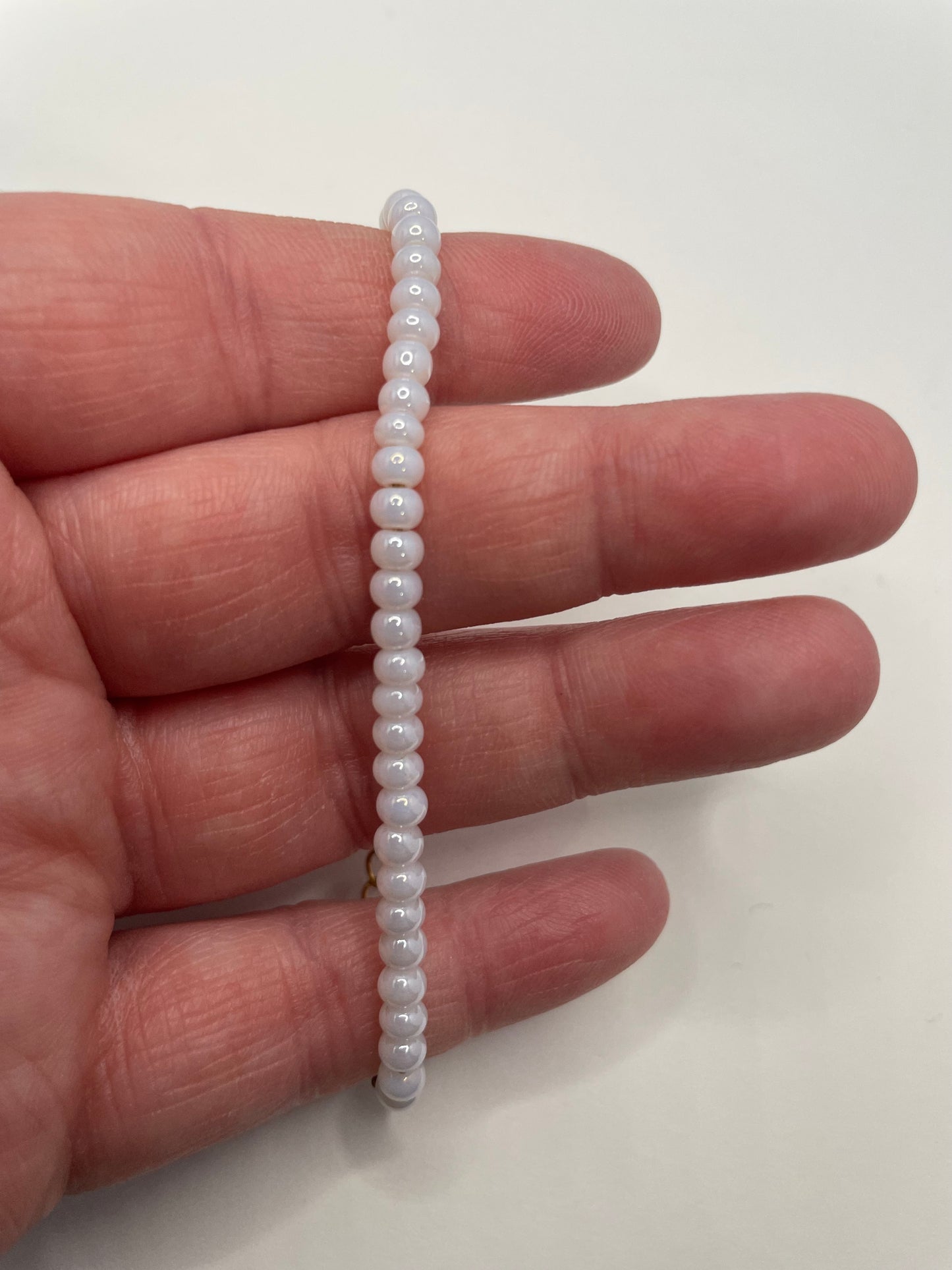 Bracelet perles de rocaille tchèques blanche