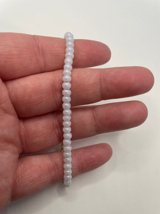 Bracelet perles de rocaille tchèques blanche