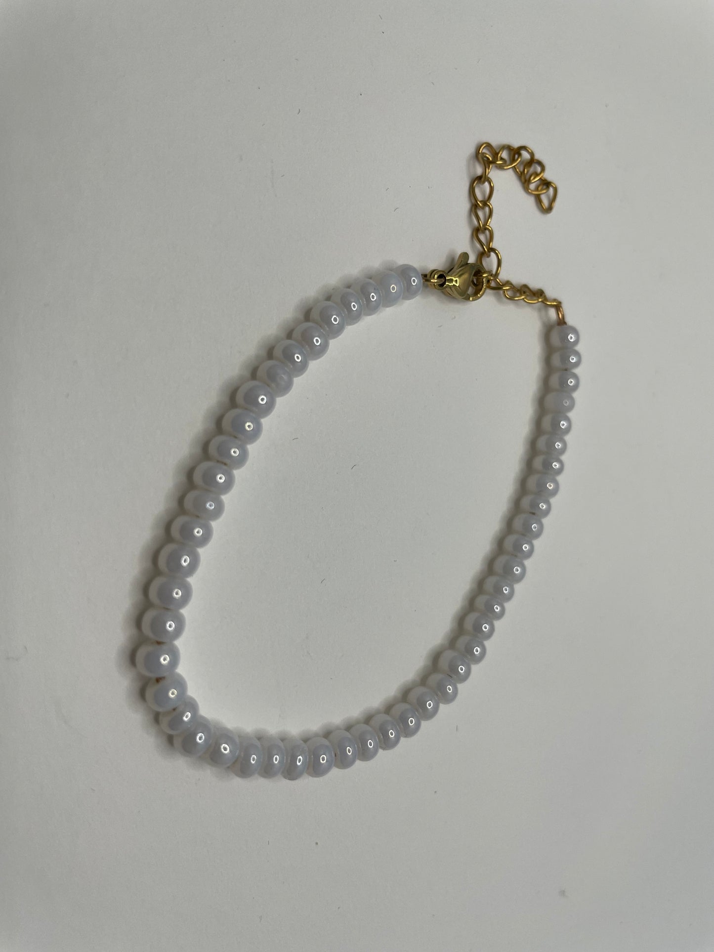 Bracelet perles de rocaille tchèques blanche