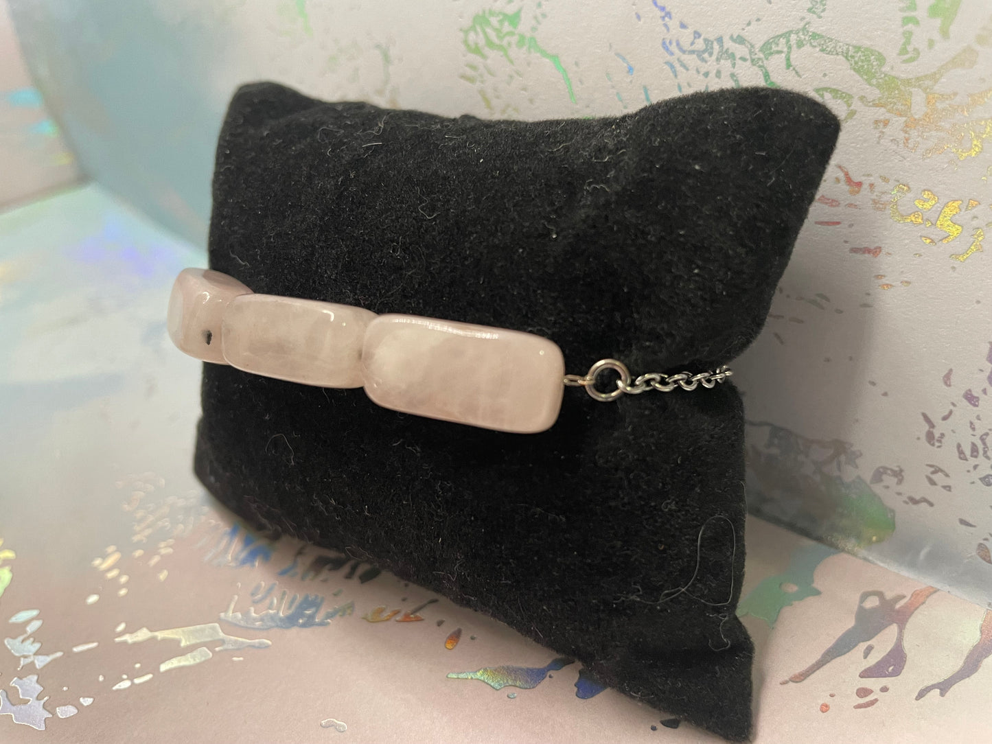 Ensemble Collier et Bracelet en Quartz Rose