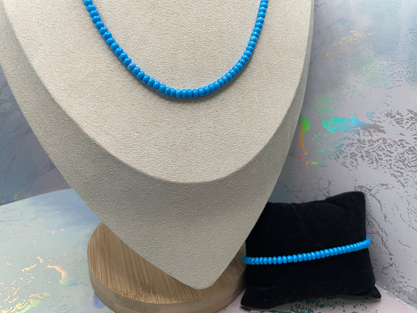 Ensemble perles de rocaille tchèques bleues