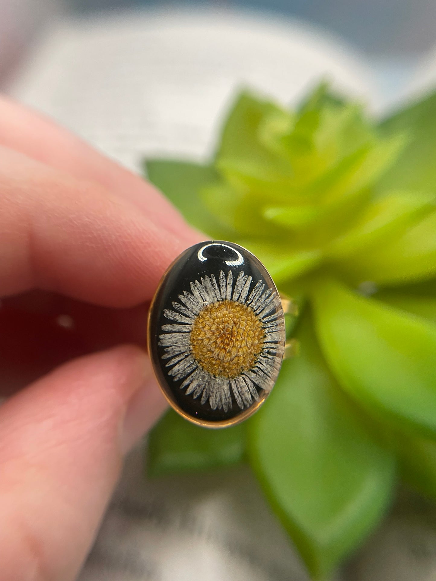 Oval Floral & Shell Rings – Rose Gold Stainless Steel (Adjustable)