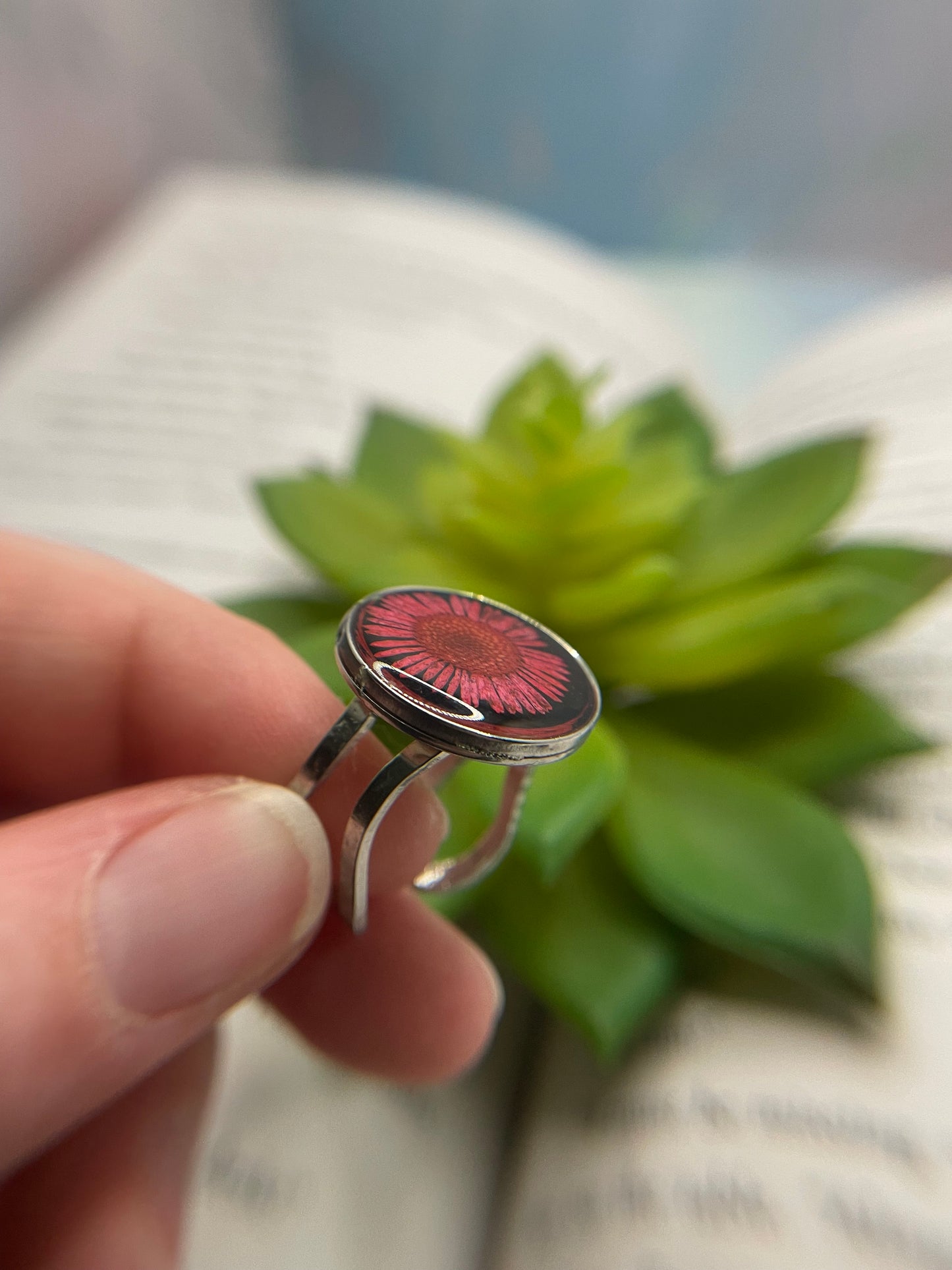 Bague marguerite – acier inoxydable (ajustable)