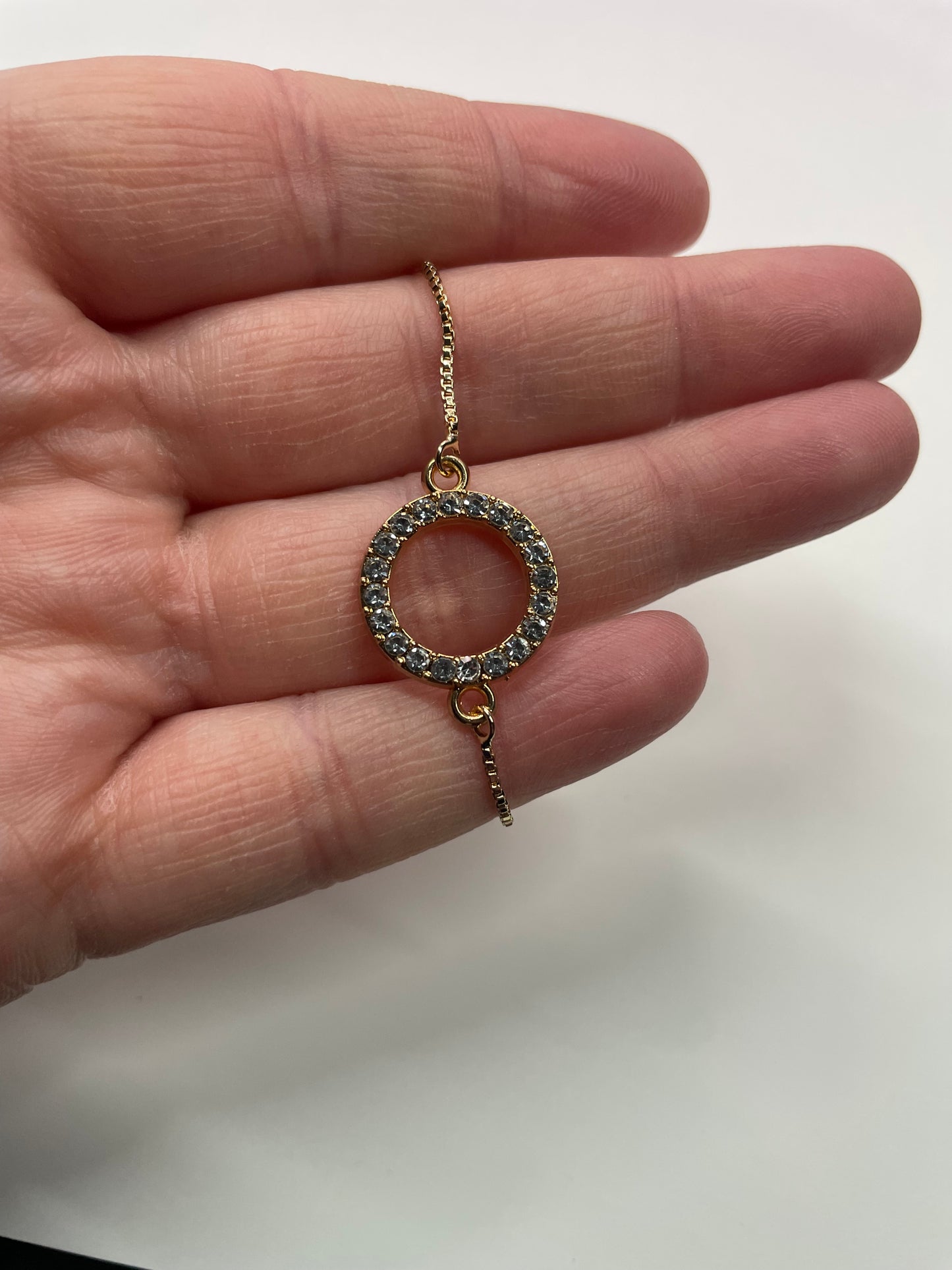 Zirconia Circle Adjustable Bracelet