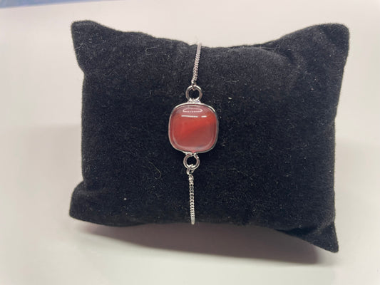 Bracelet ajustable petit carré corail-Acier Inoxydable