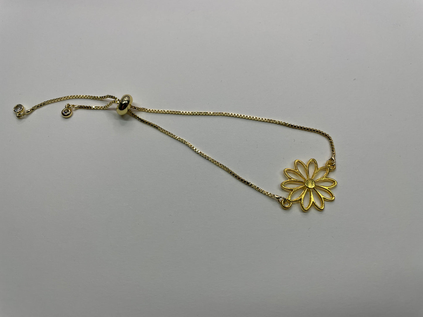 Gold Flower Adjustable Bracelet-Stainless Steel