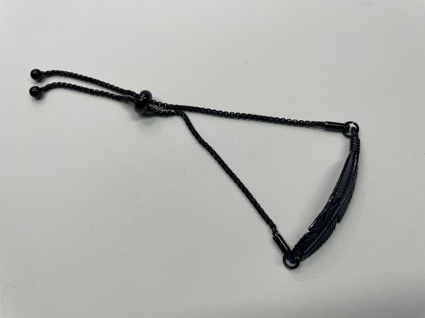 Bracelet Ajustable Plume Noire