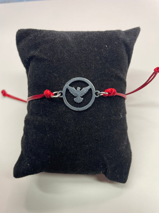 Bracelet Corde Rouge Ajustable Oiseau Cercle