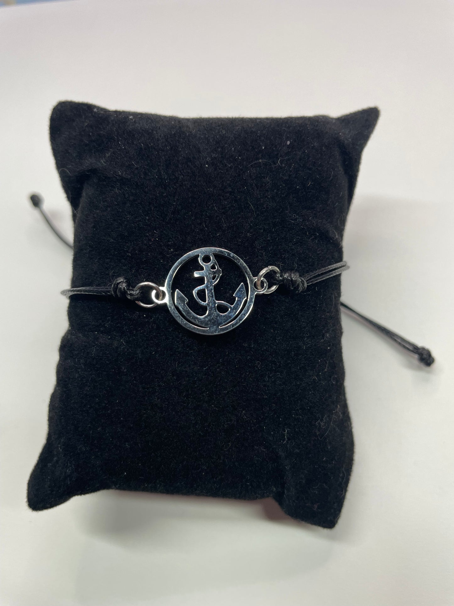 Bracelet Corde Ajustable Ancre-Acier Inoxydable