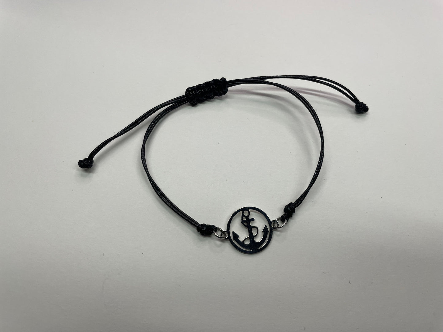 Bracelet Corde Ajustable Ancre-Acier Inoxydable
