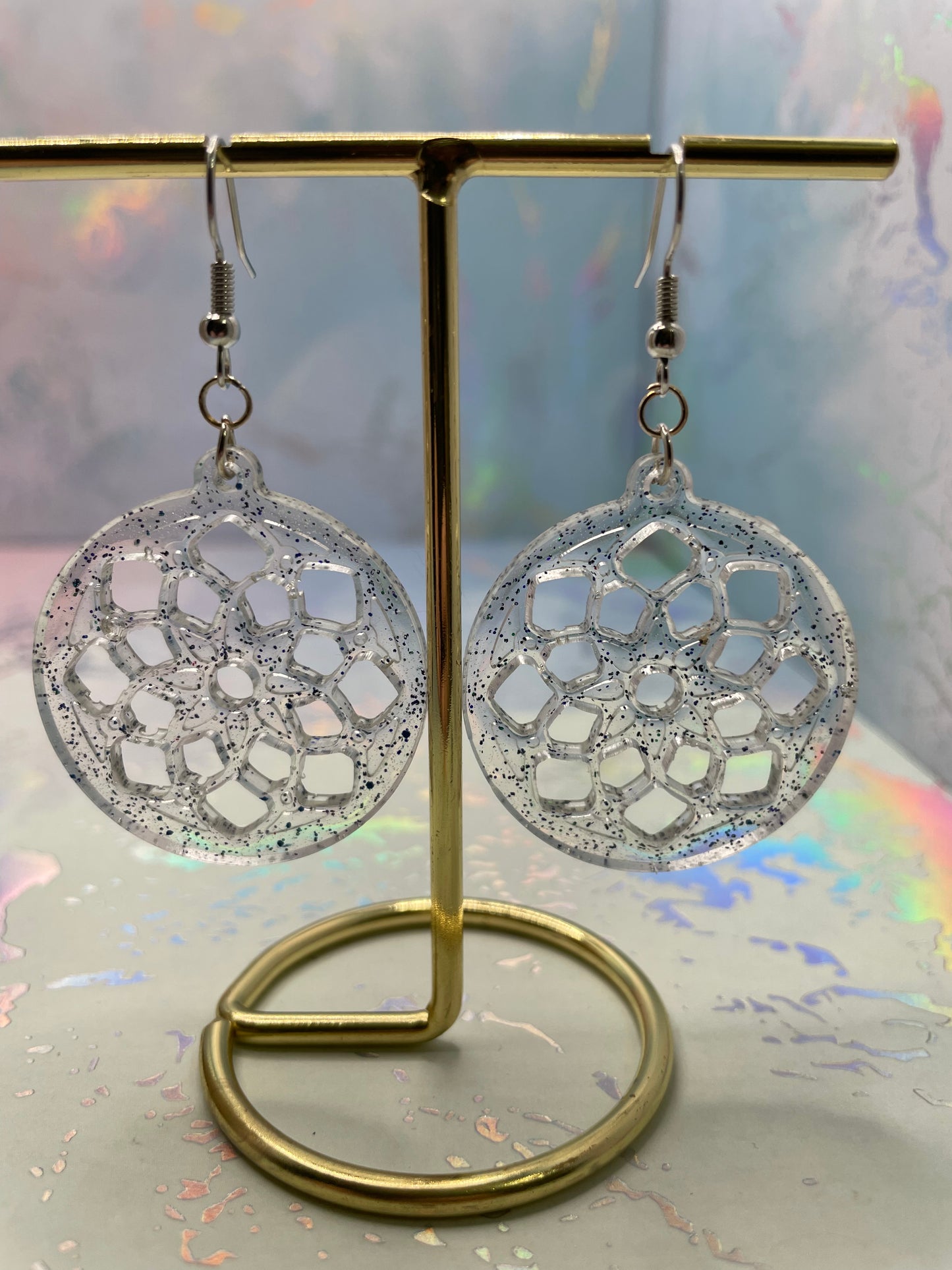 Boucles d'oreilles Mandala scintillantes