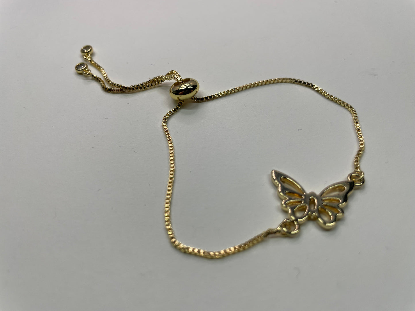 Bracelet Ajustable Papillon Or-Acier Inoxydable