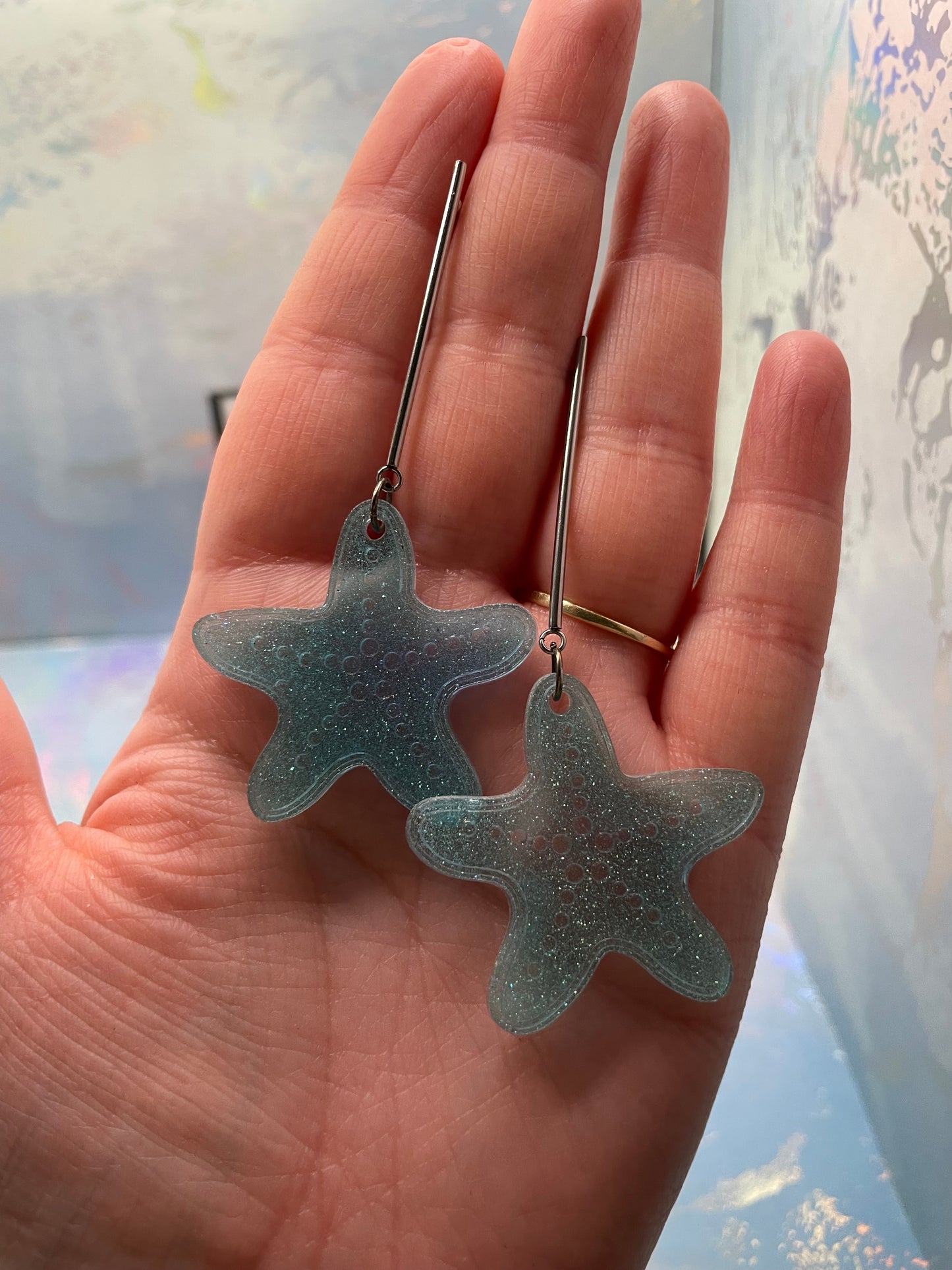Sparkly Starfish Dangle Earrings – NICKEL FREE