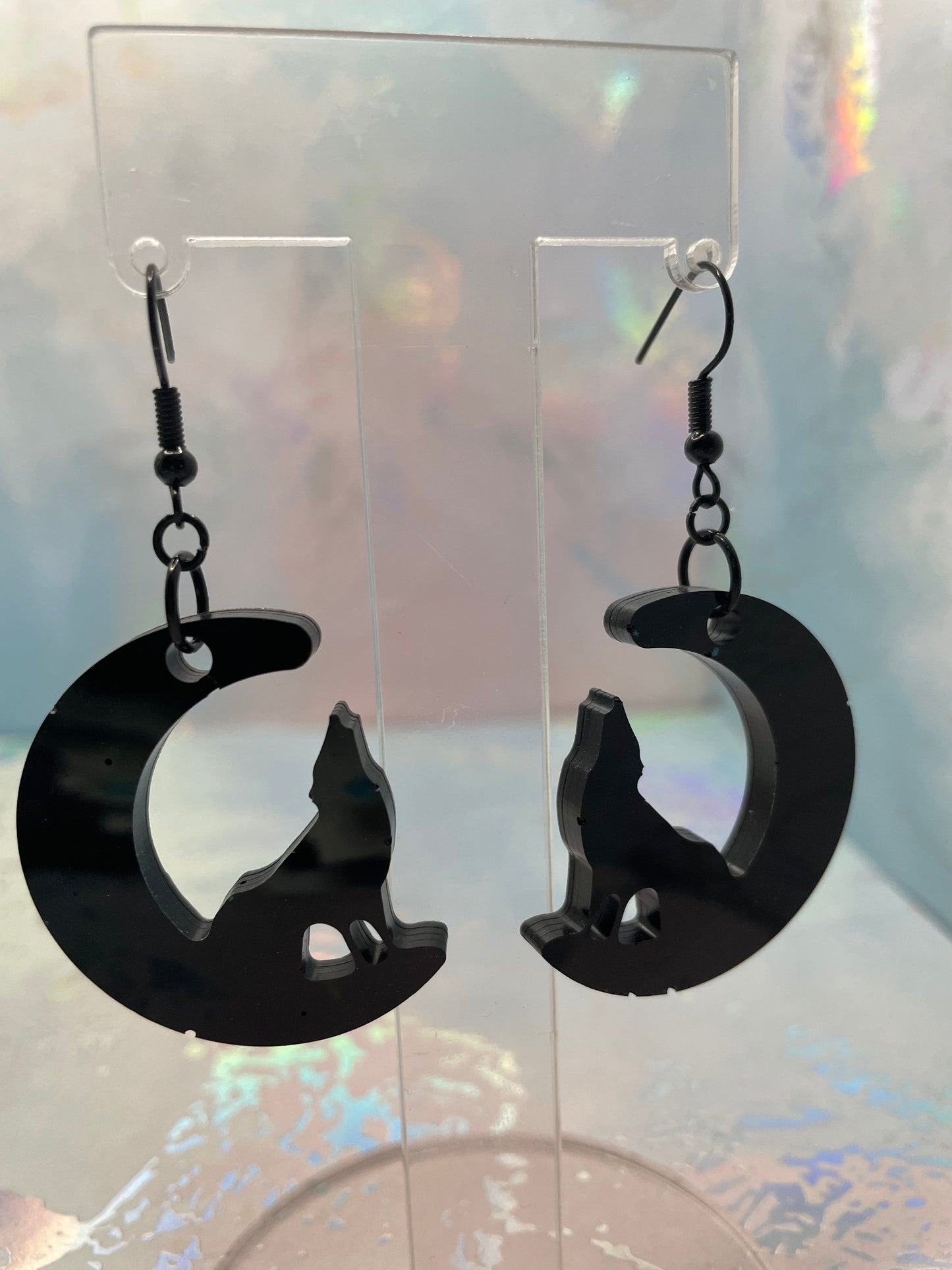 Boucles d'oreilles Loup et Lune