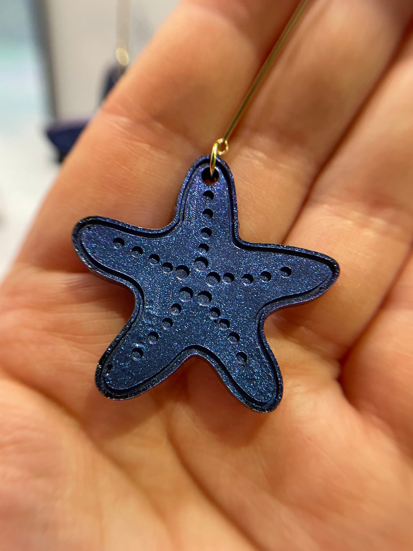 Boucles d'oreilles étoile de mer mauve caméléon