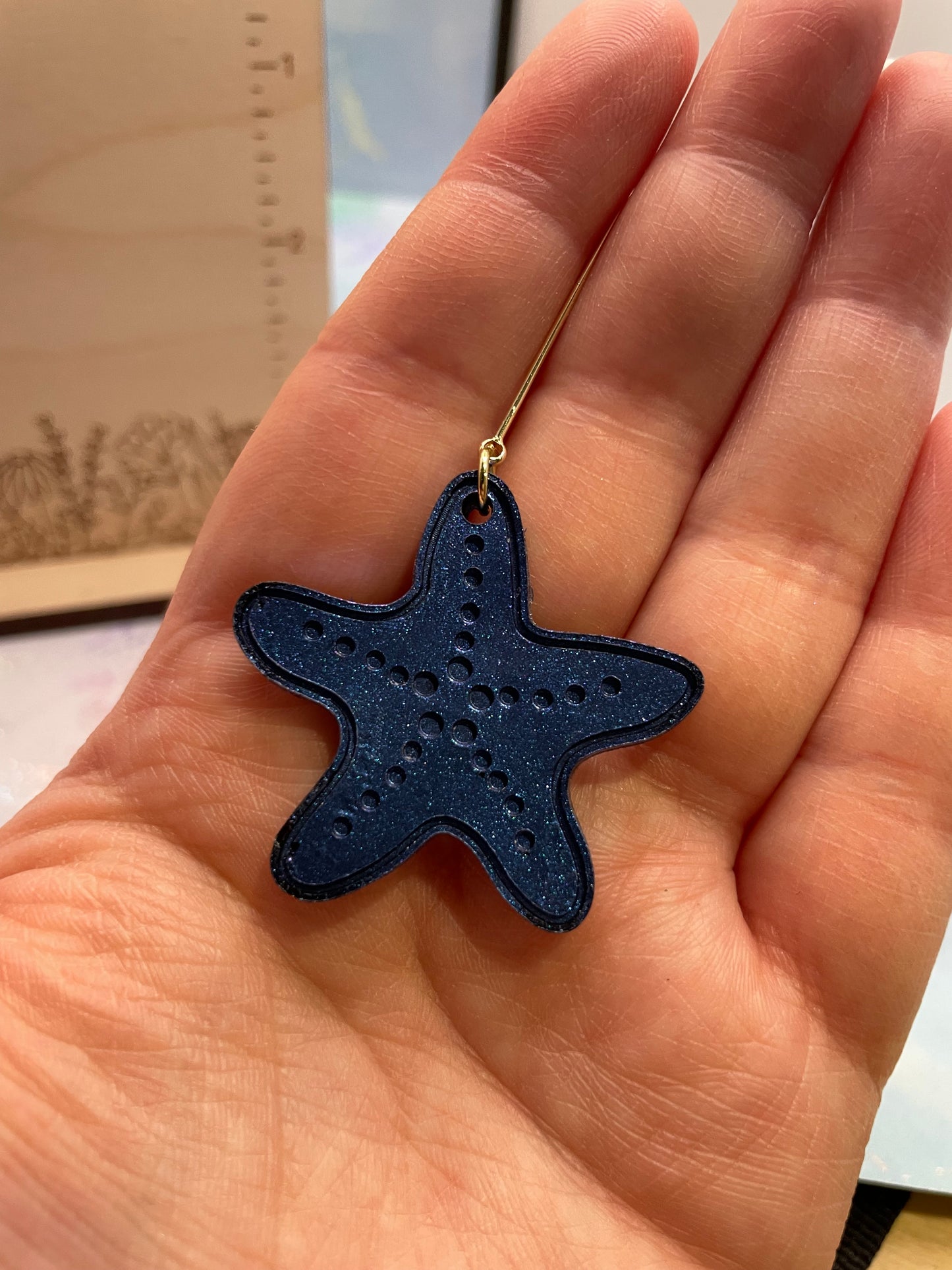 Boucles d'oreilles étoile de mer mauve caméléon