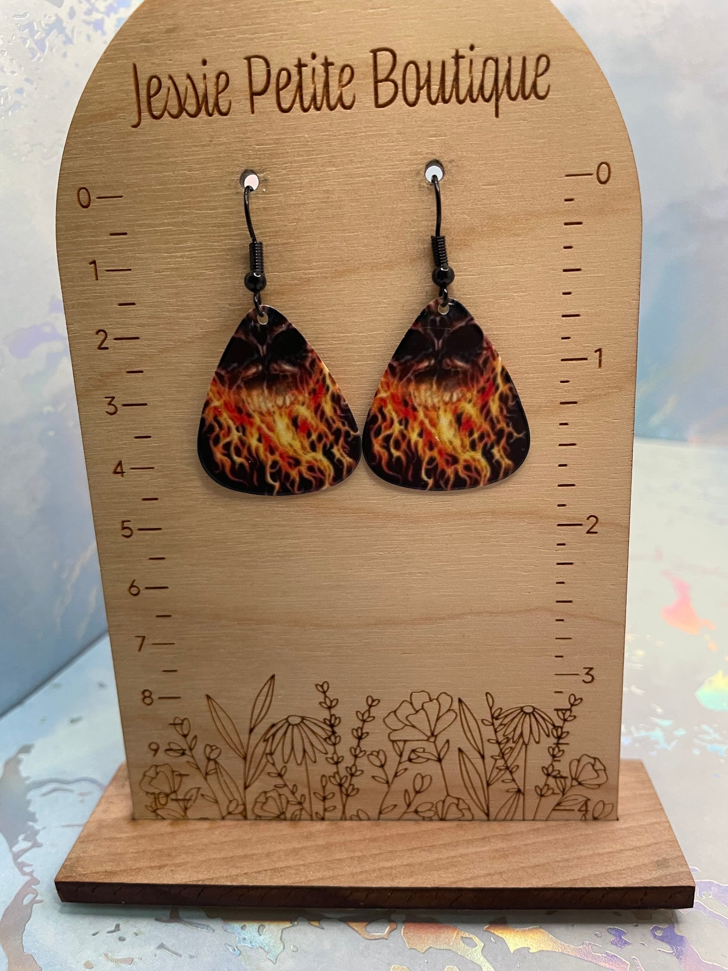 Boucles d’oreilles pick en Flammes