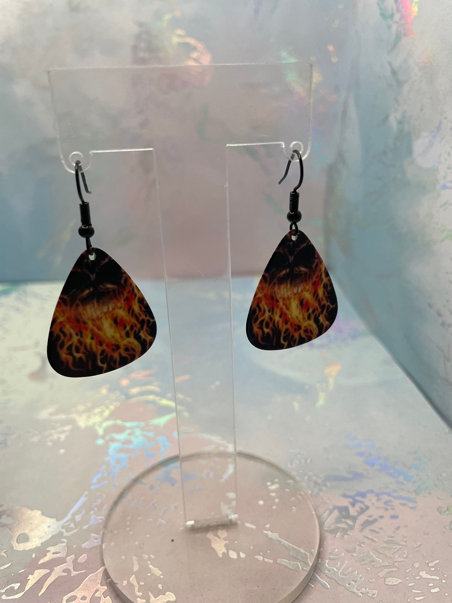 Boucles d’oreilles pick en Flammes