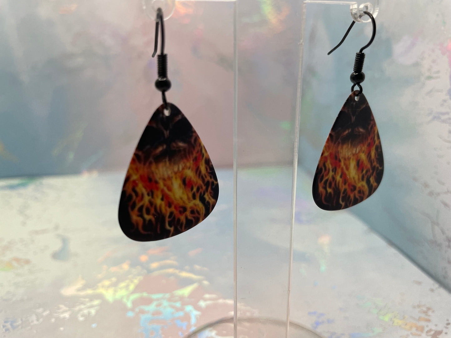 Boucles d’oreilles pick en Flammes