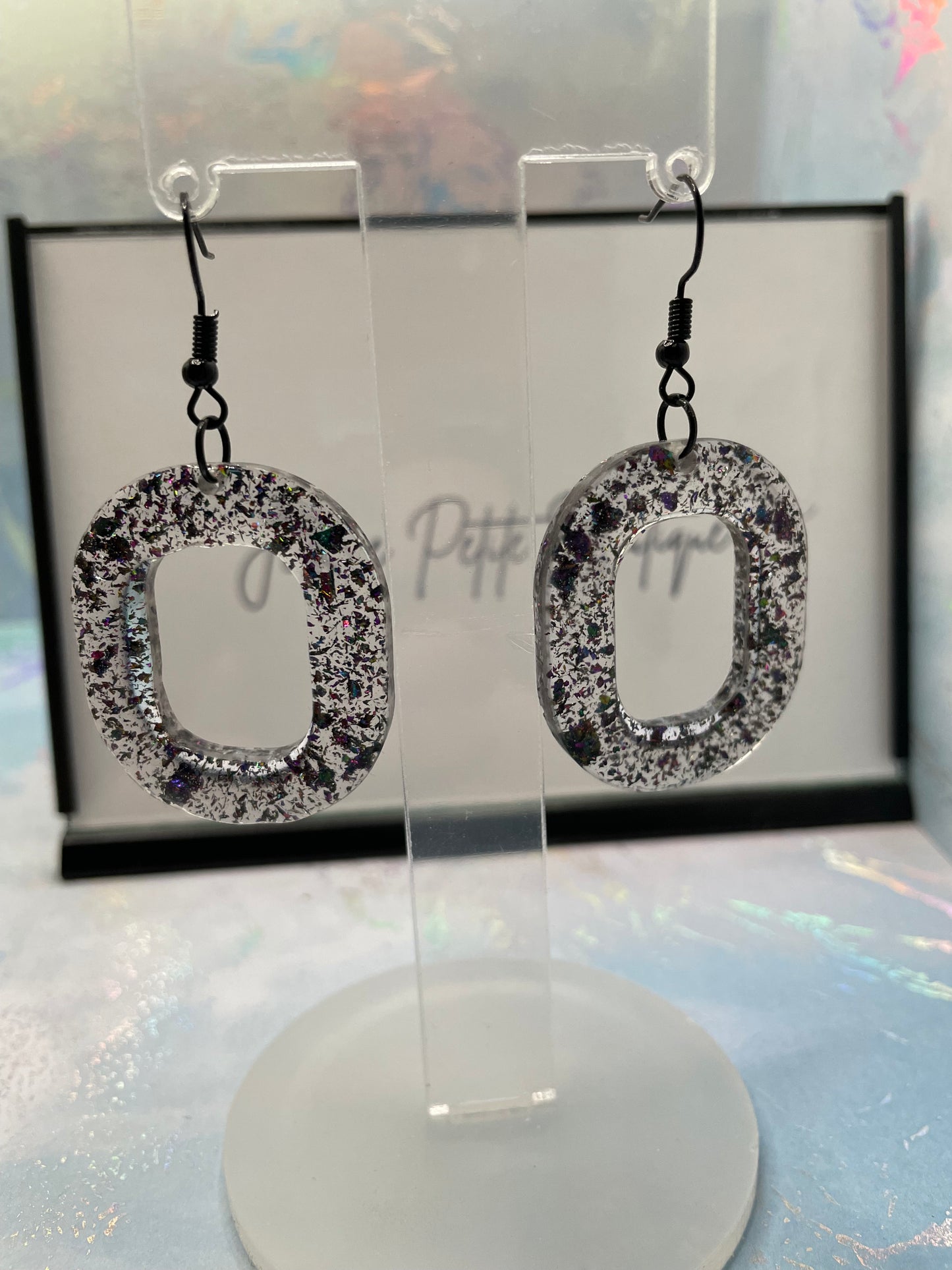 Boucles d'oreilles ovales Funky Foil 