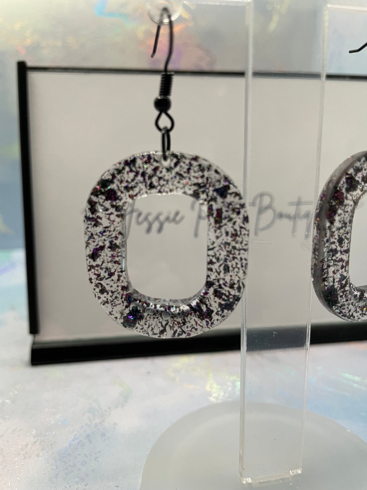 Boucles d'oreilles ovales Funky Foil 