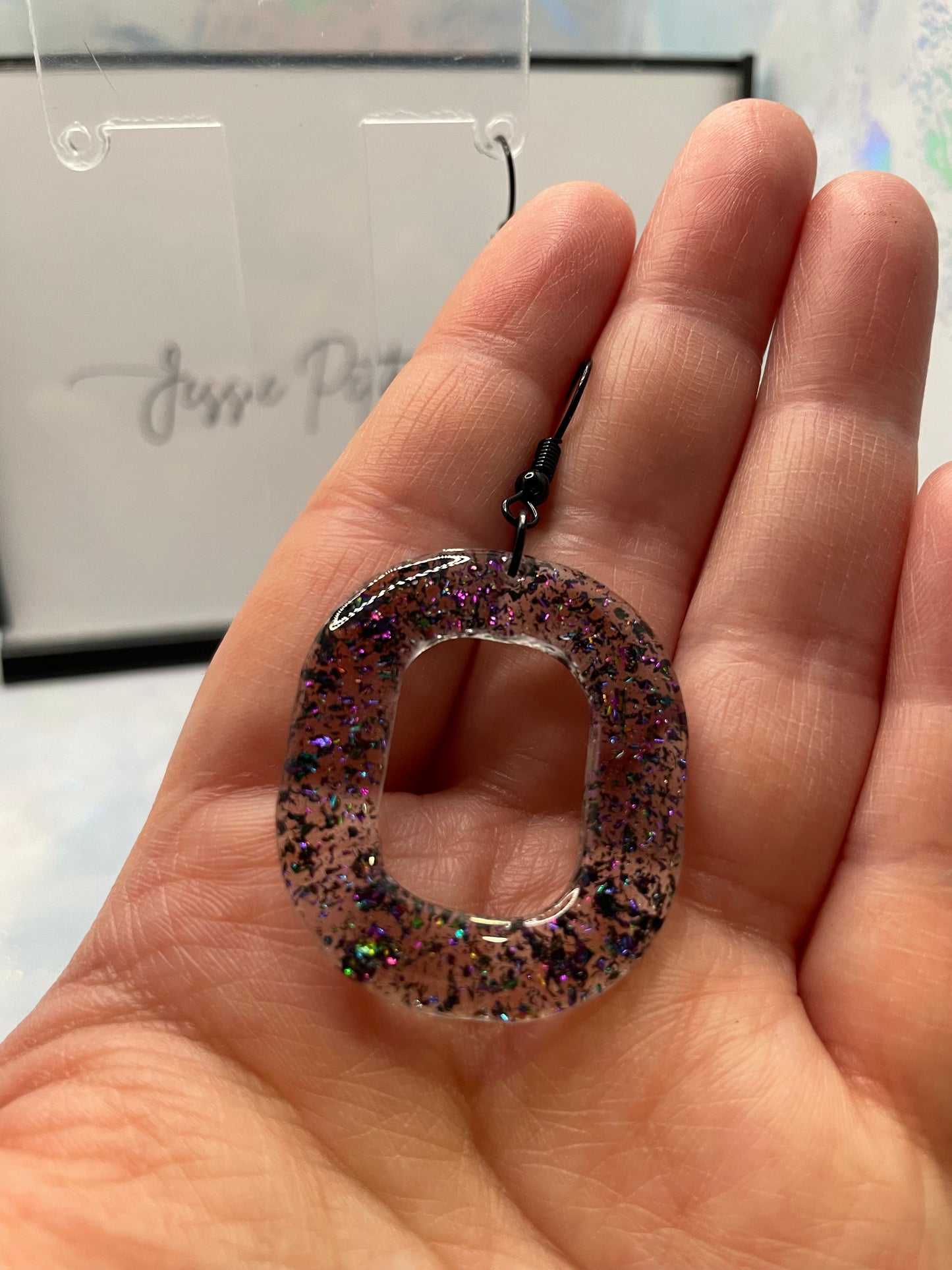 Boucles d'oreilles ovales Funky Foil 