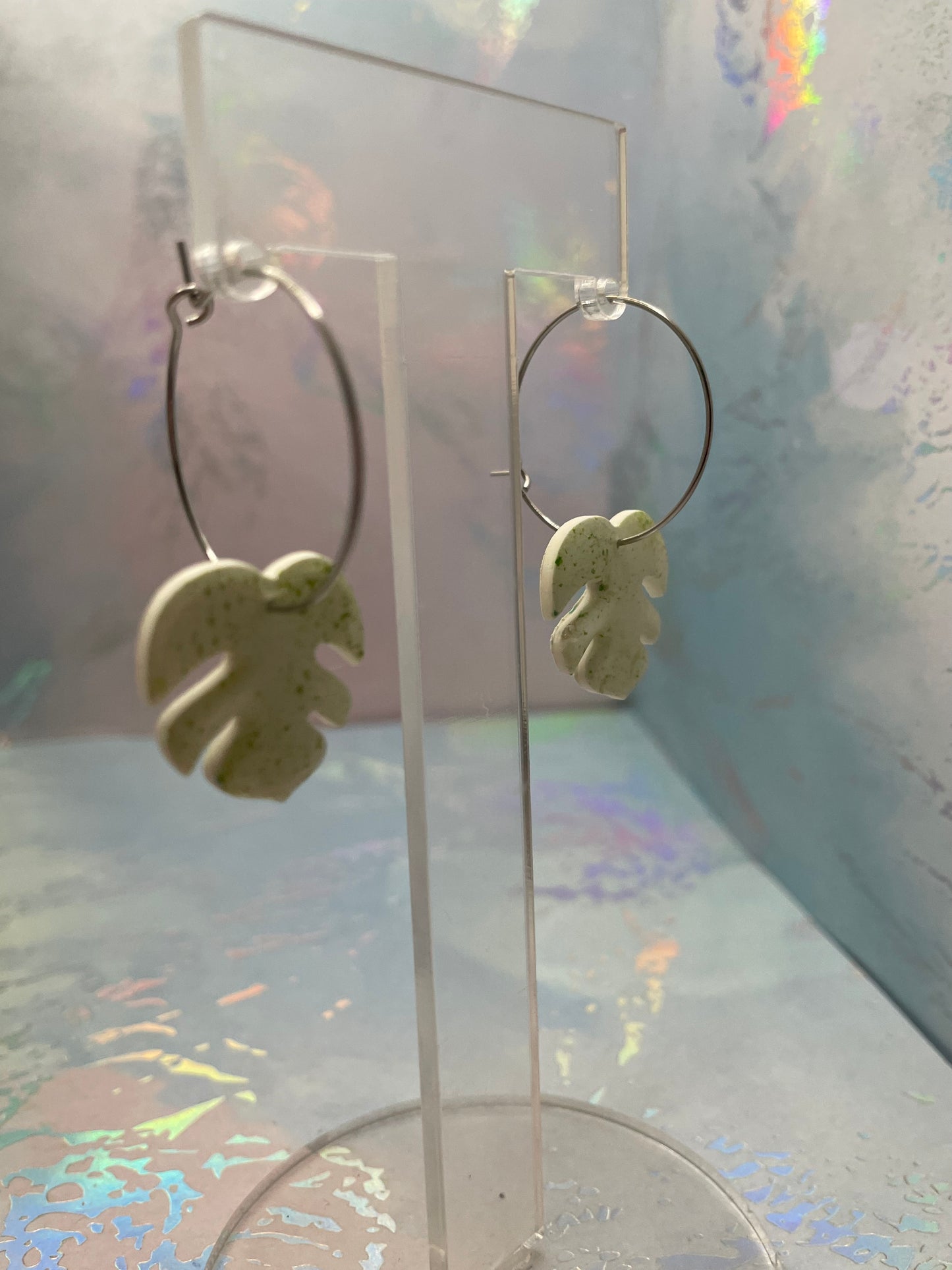 Ensemble Petite Monstera Argile Verte-Acier Inoxydable