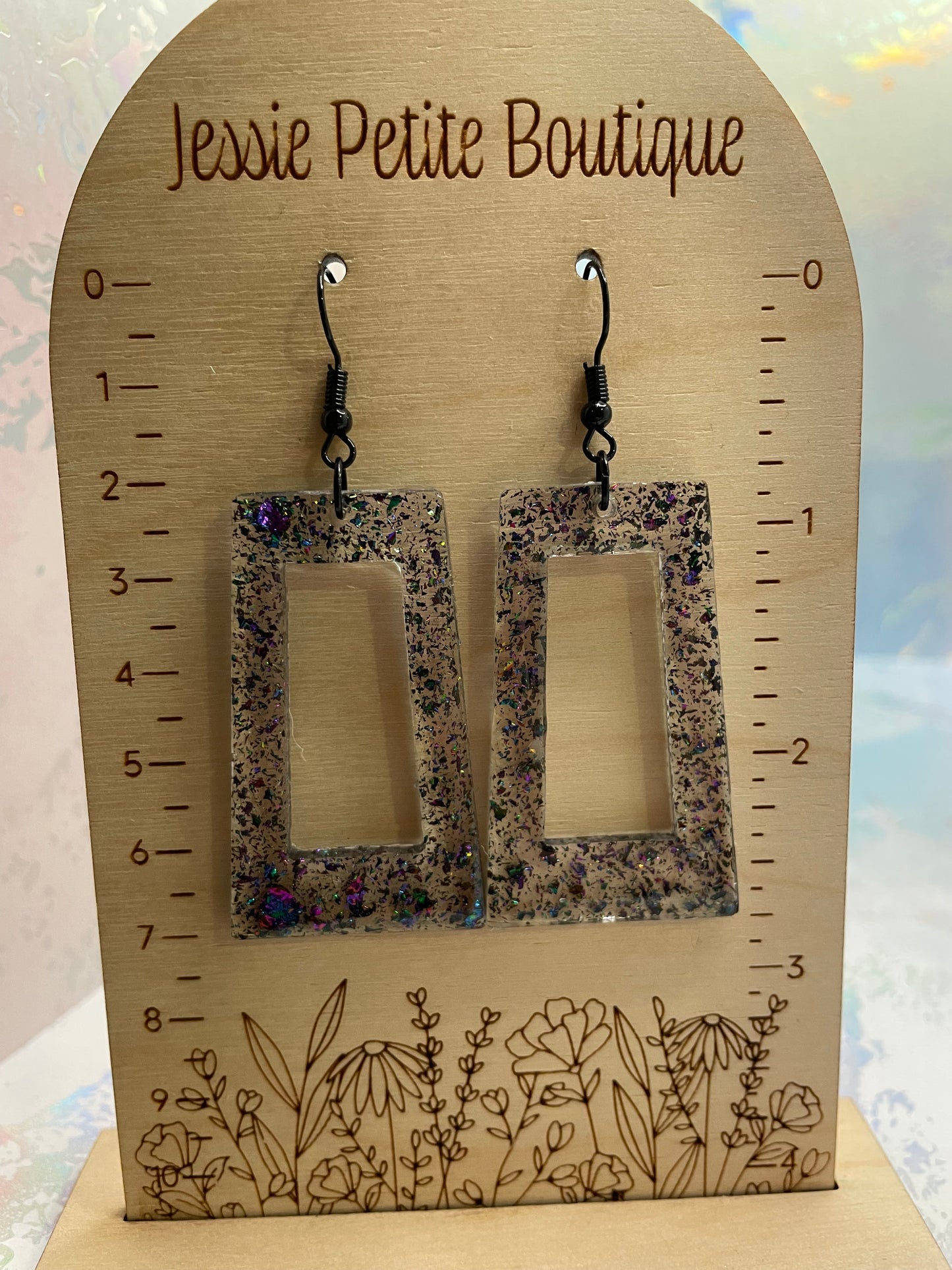 Boucles d'oreilles rectangulaires Funky Foil 