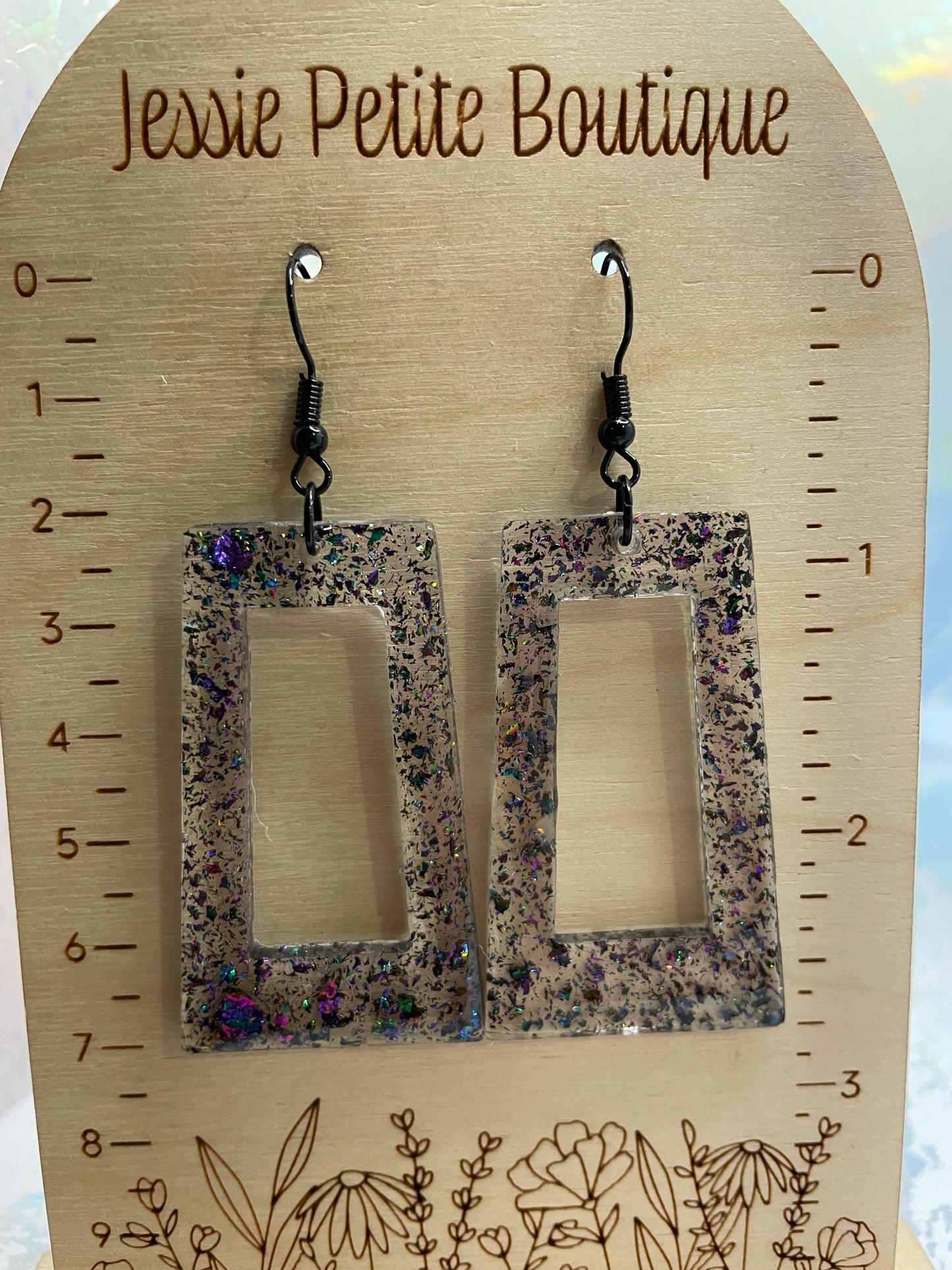 Boucles d'oreilles rectangulaires Funky Foil 