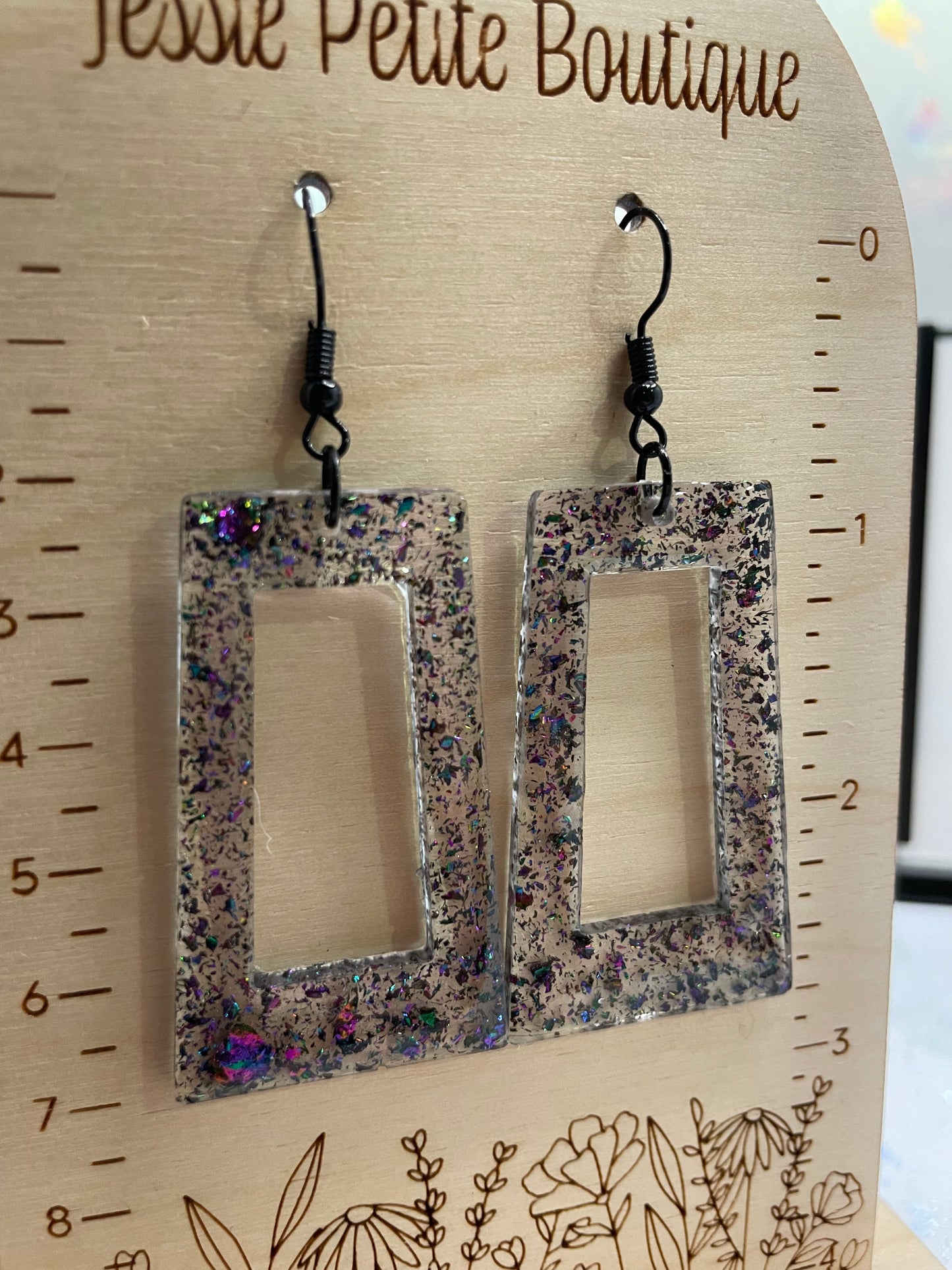 Boucles d'oreilles rectangulaires Funky Foil 