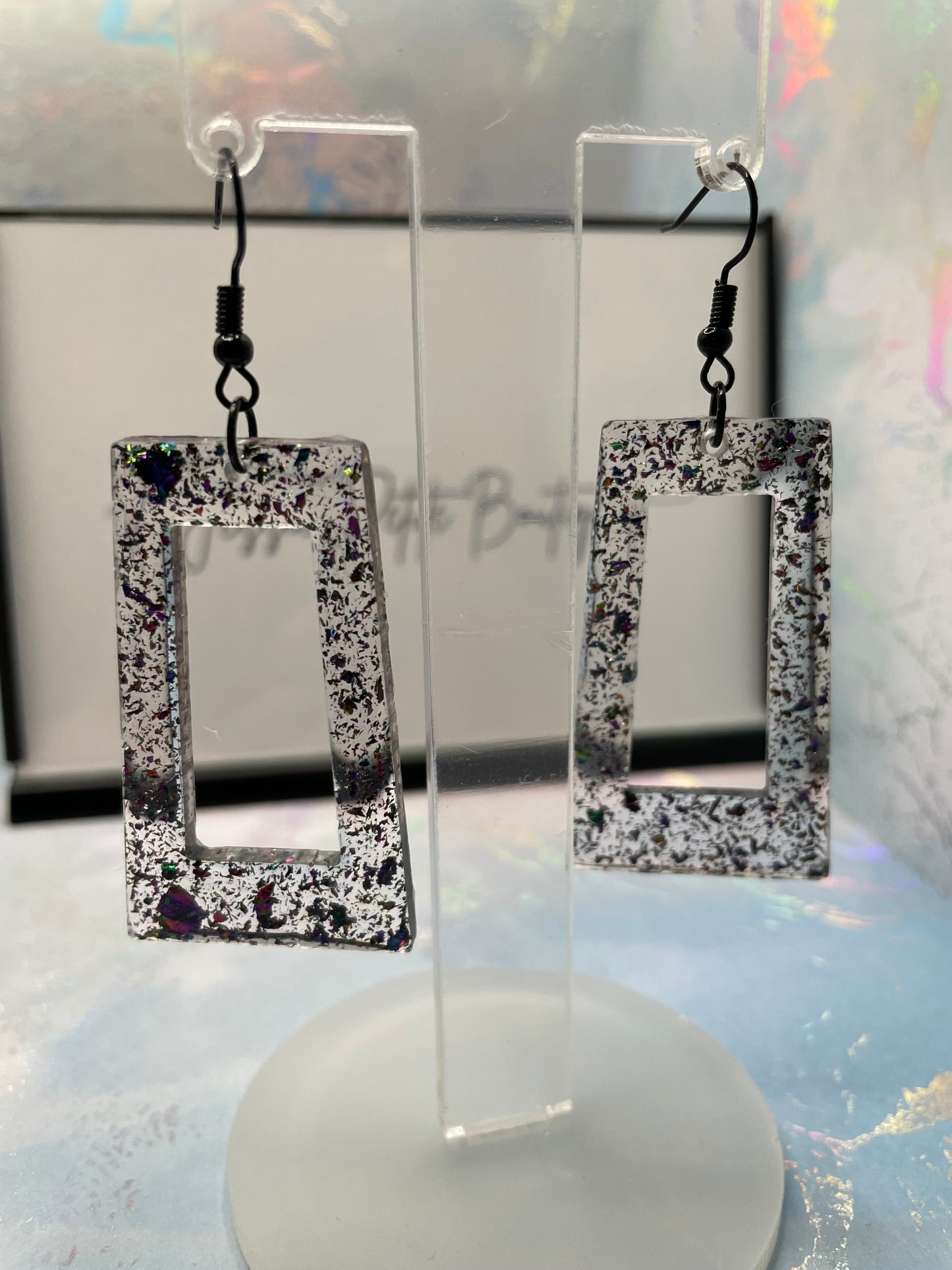 Boucles d'oreilles rectangulaires Funky Foil 