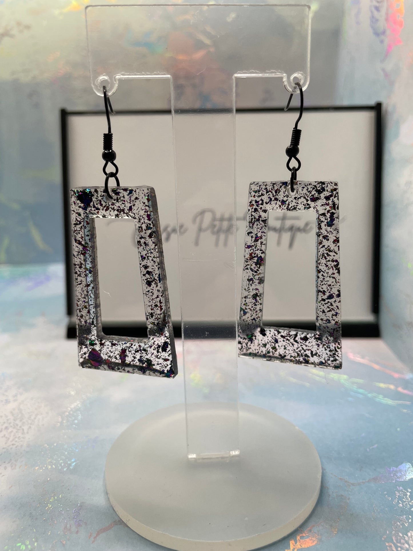 Boucles d'oreilles rectangulaires Funky Foil 