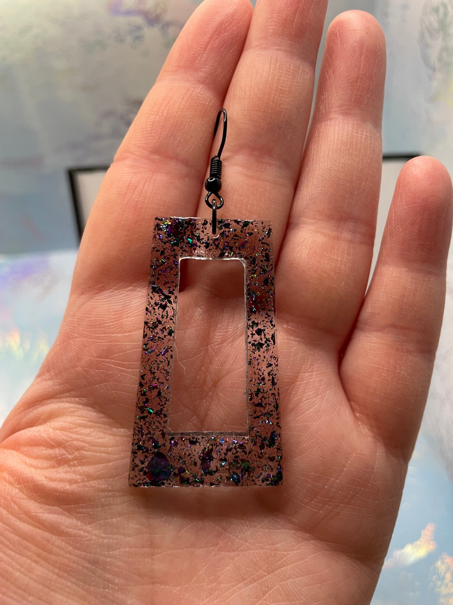 Boucles d'oreilles rectangulaires Funky Foil 