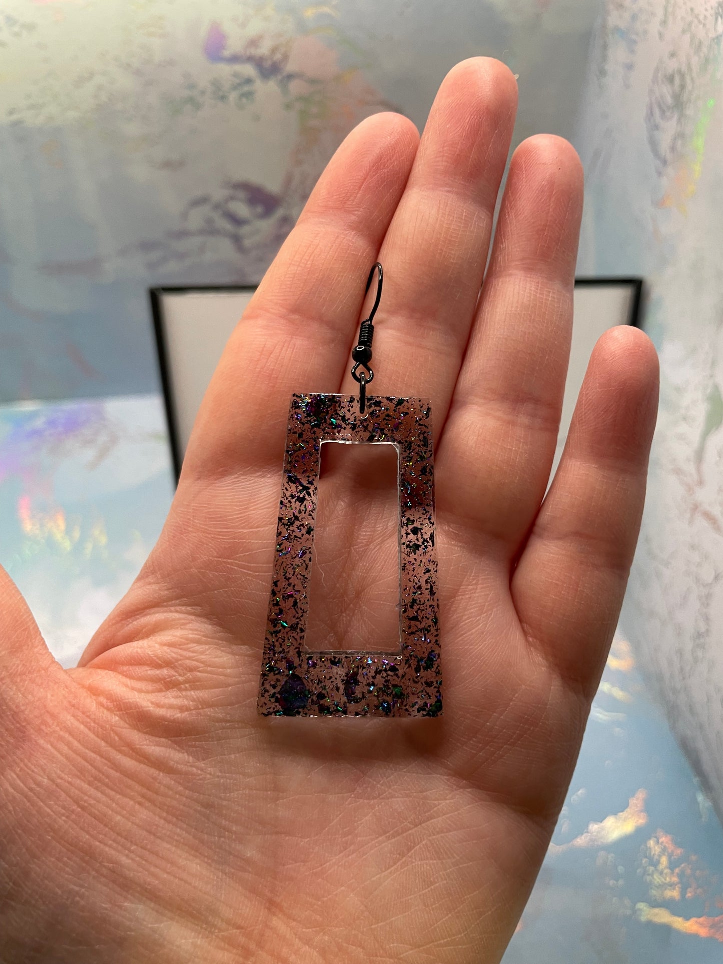 Boucles d'oreilles rectangulaires Funky Foil 