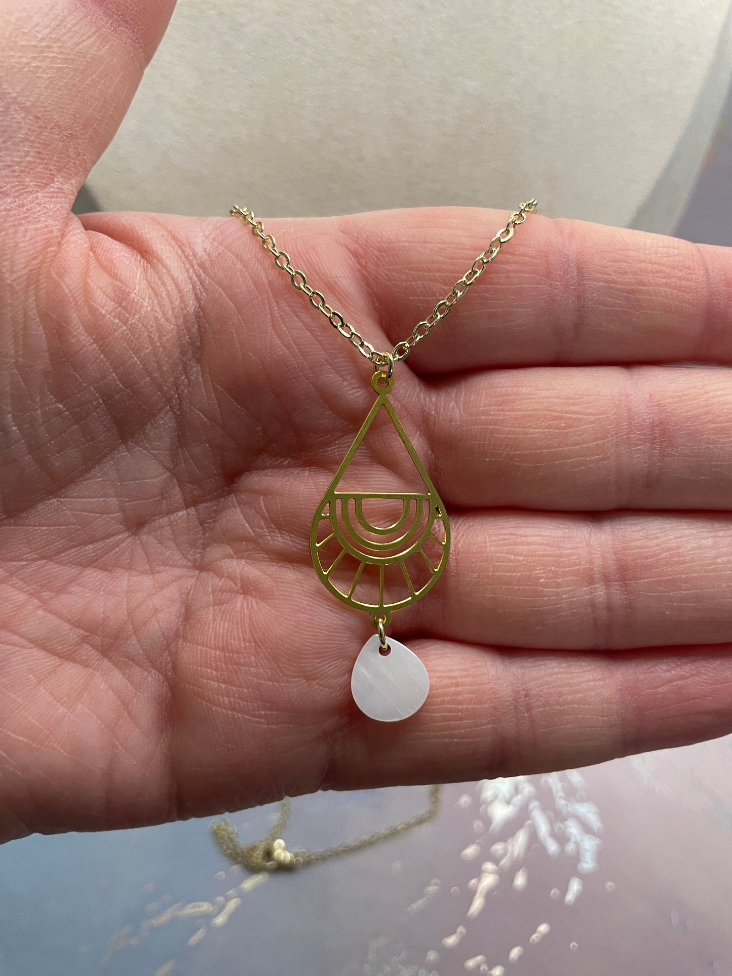 Ensemble Goutte Boho+Coquillage-Sans Nickel