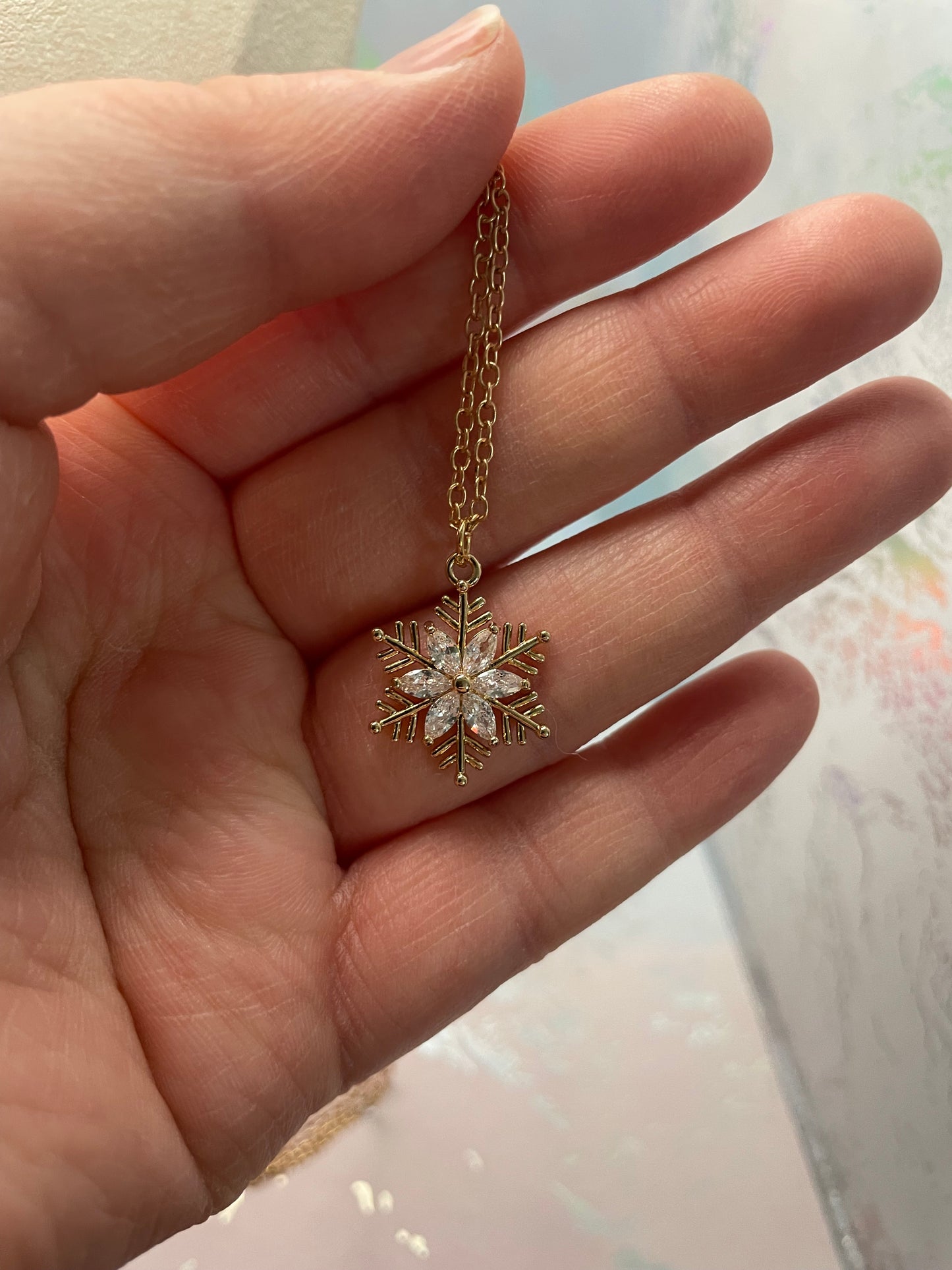 Ensemble Flocons De Neige Doré avec Zirconia