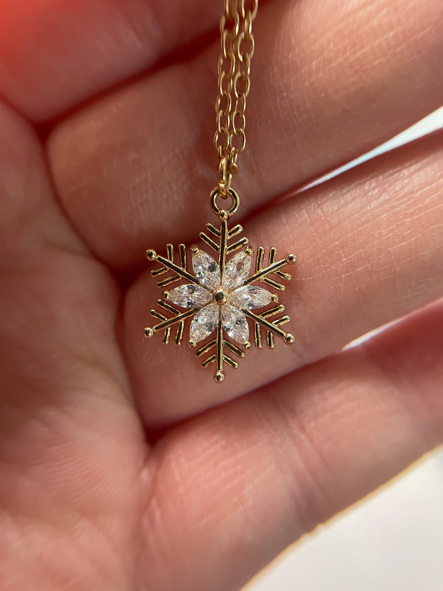 Ensemble Flocons De Neige Doré avec Zirconia