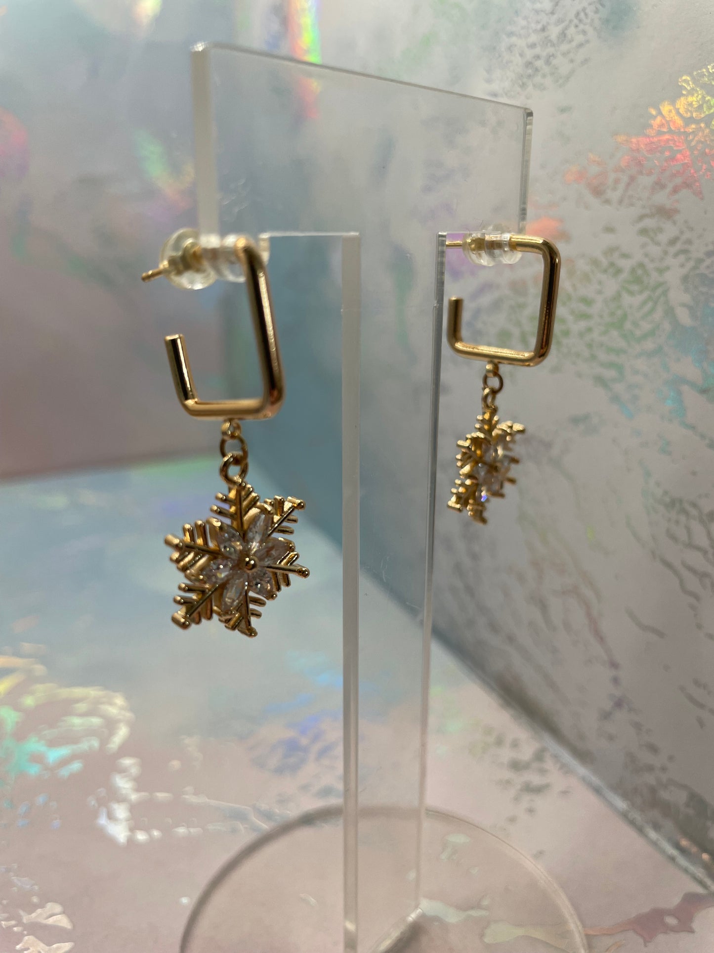 Ensemble Flocons De Neige Doré avec Zirconia