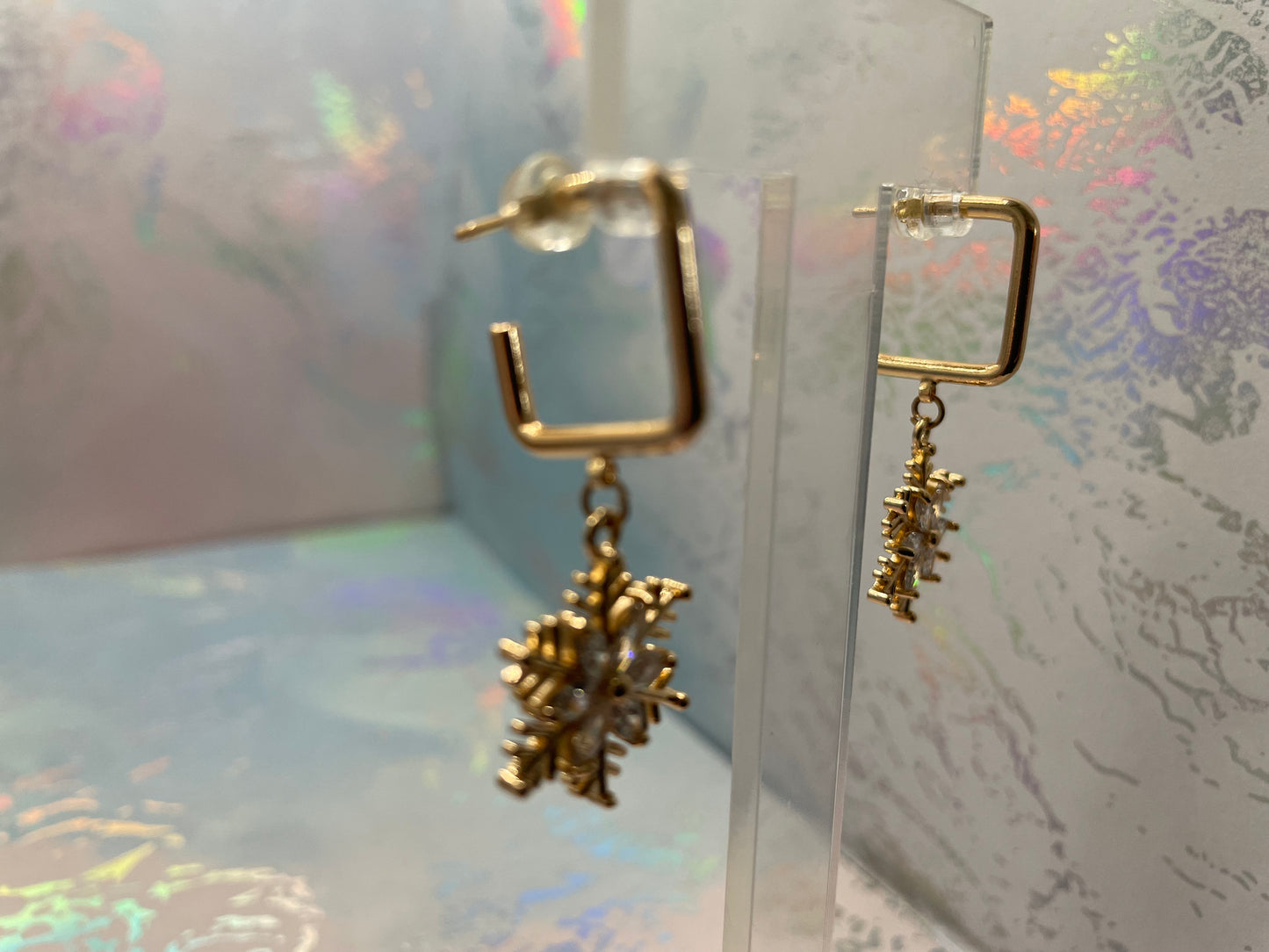 Ensemble Flocons De Neige Doré avec Zirconia