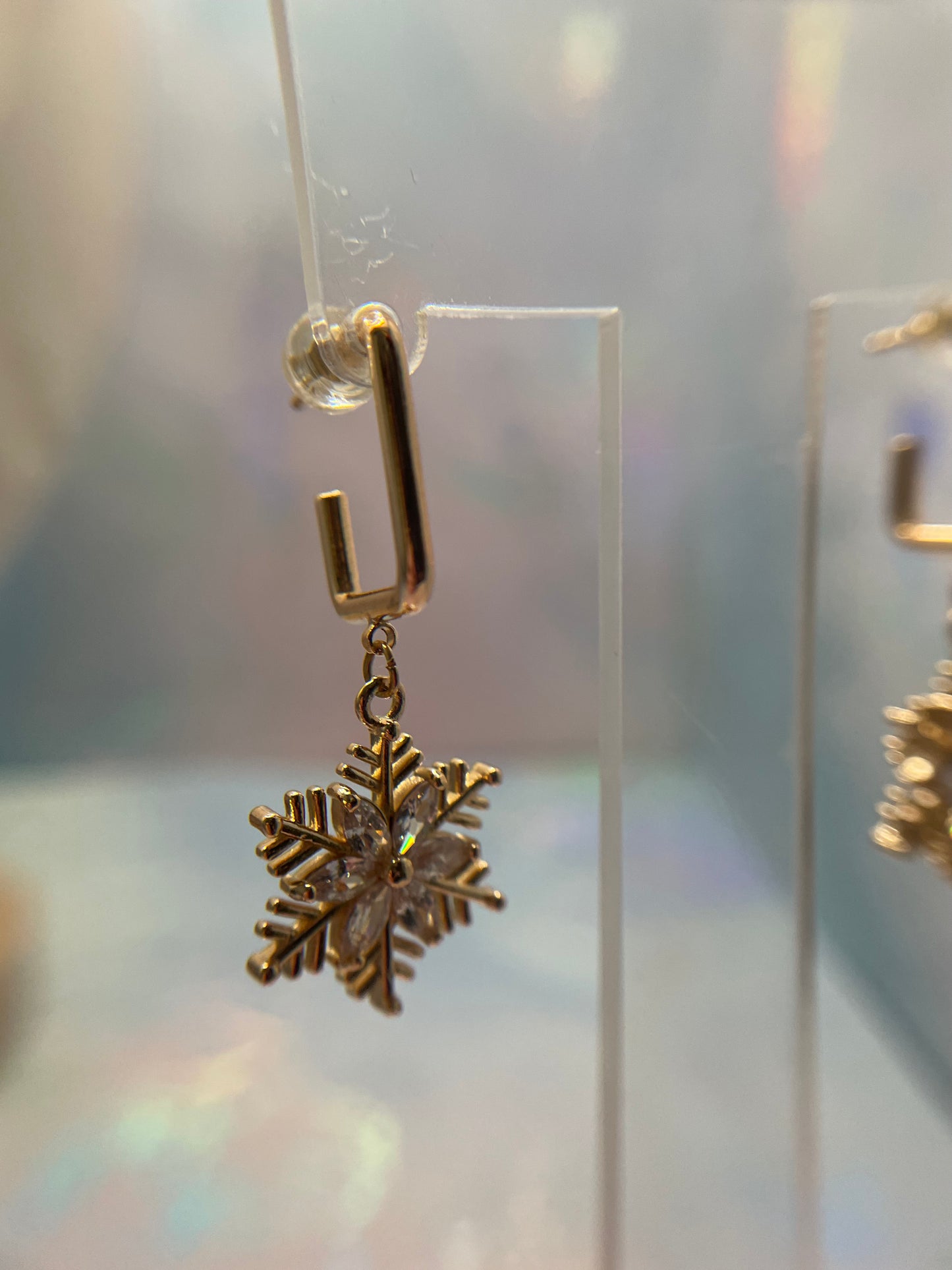 Ensemble Flocons De Neige Doré avec Zirconia