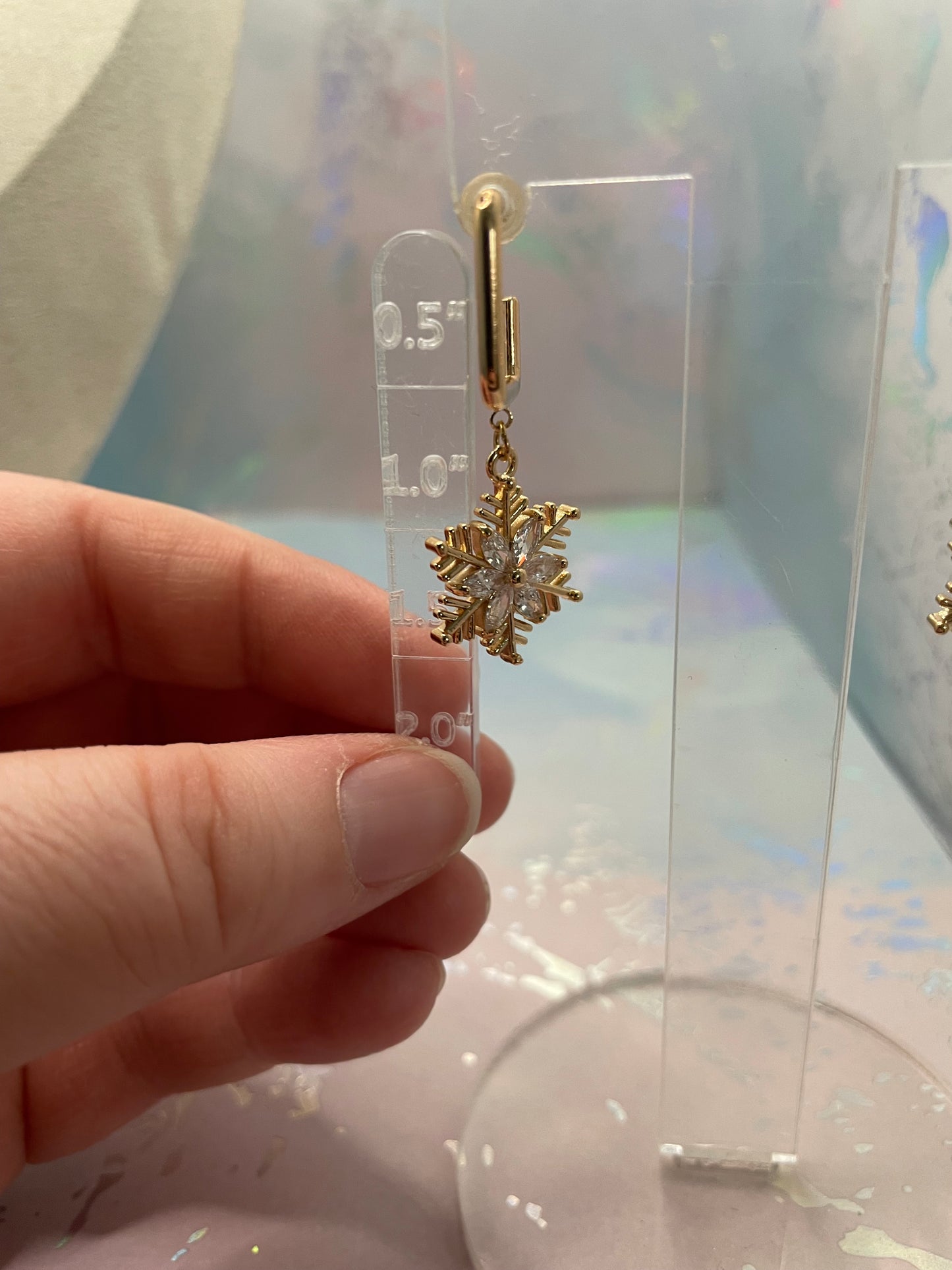 Ensemble Flocons De Neige Doré avec Zirconia