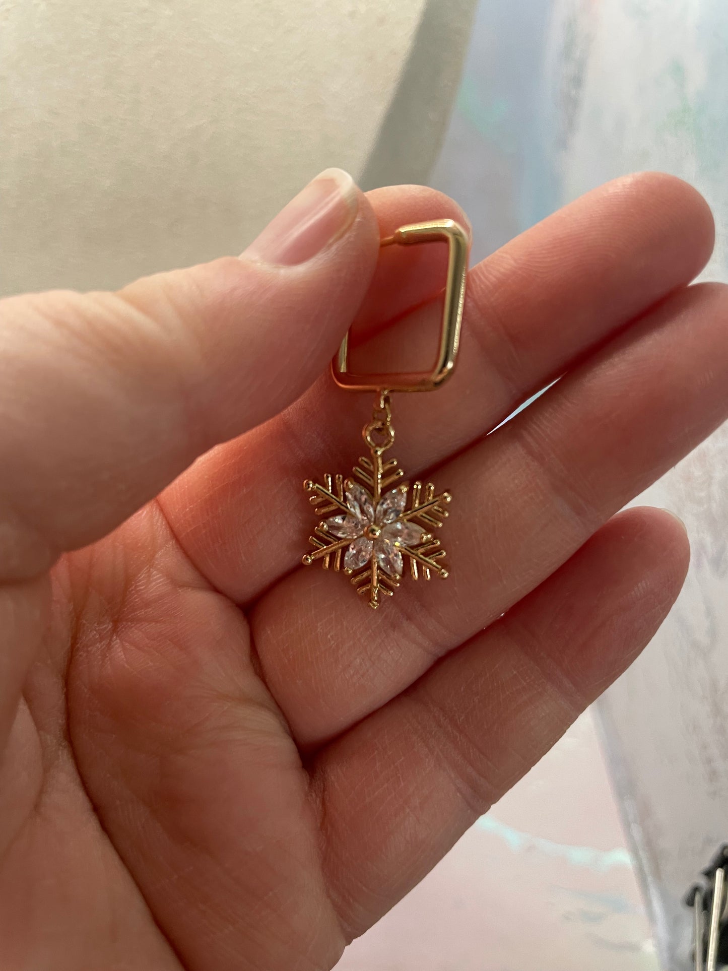 Ensemble Flocons De Neige Doré avec Zirconia