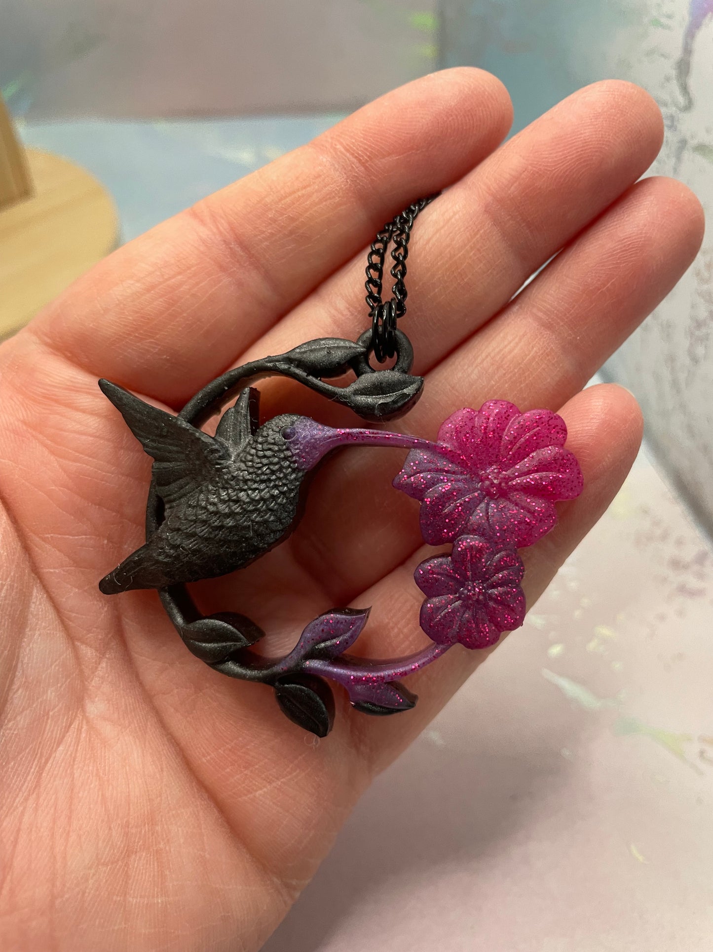 Collier Colibri & Fleurs