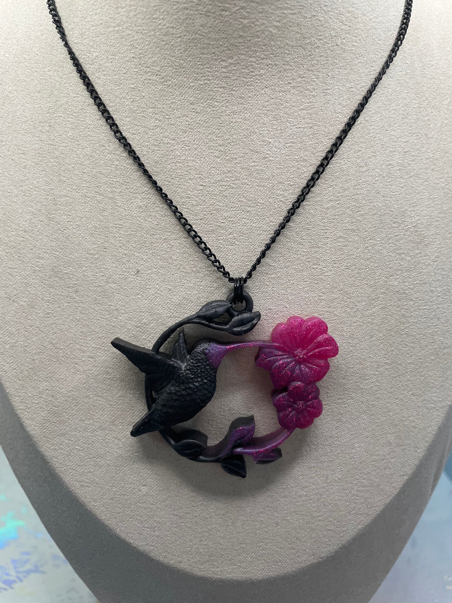 Collier Colibri & Fleurs