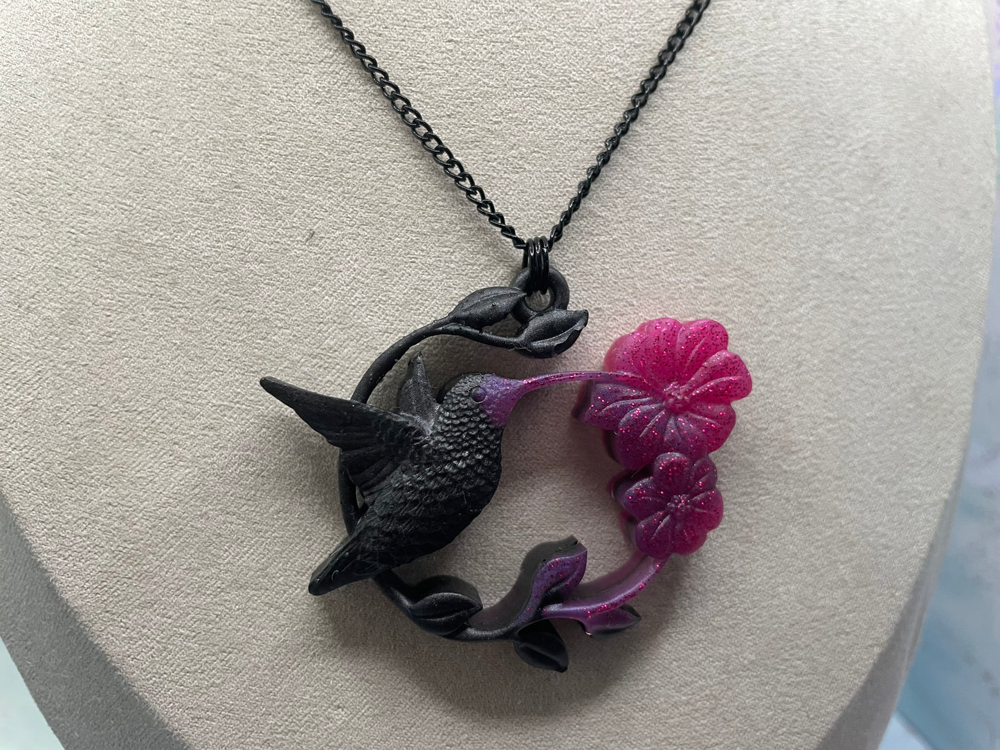 Collier Colibri & Fleurs